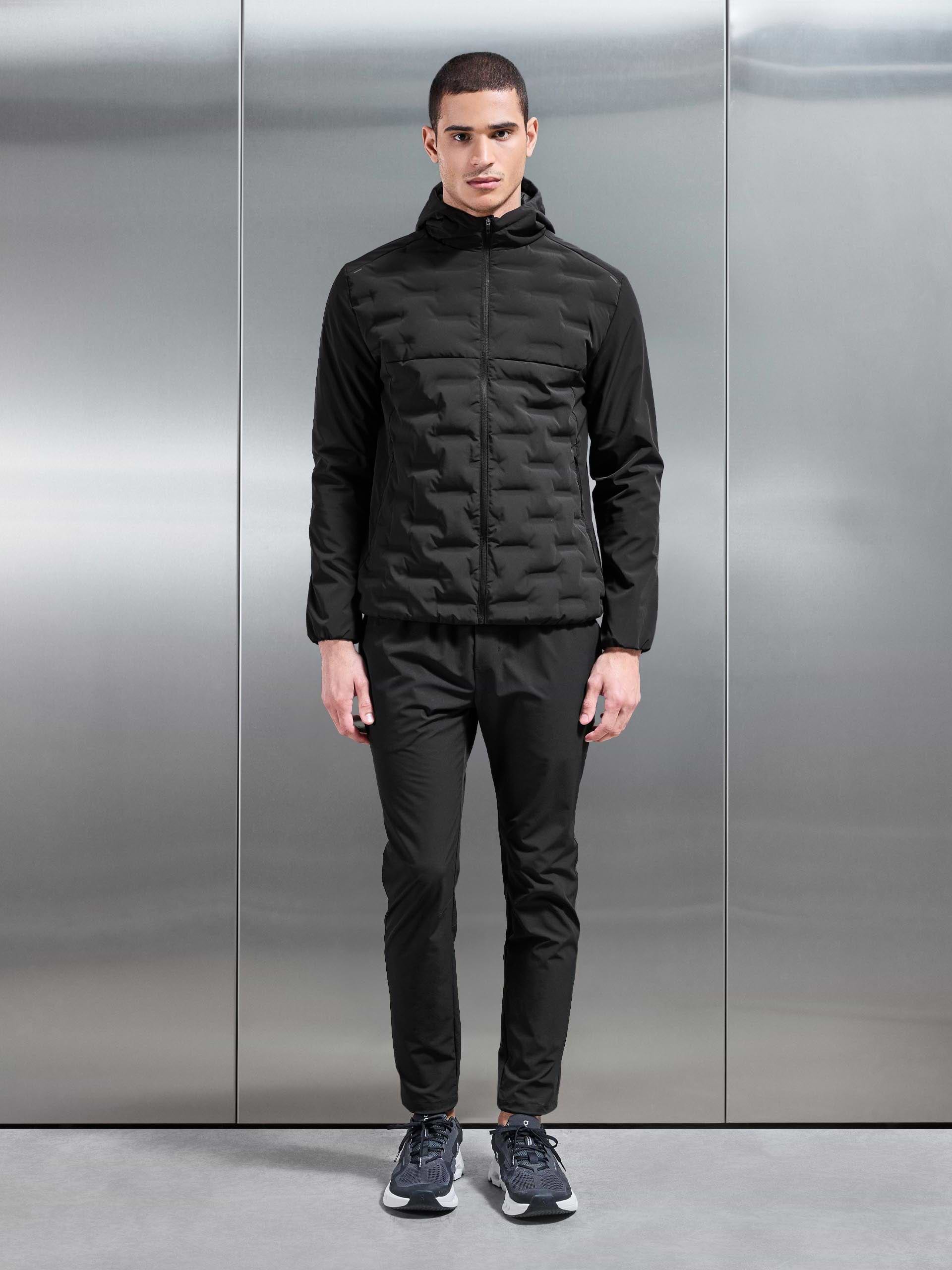Mens Active Quilted Windbreaker in Black