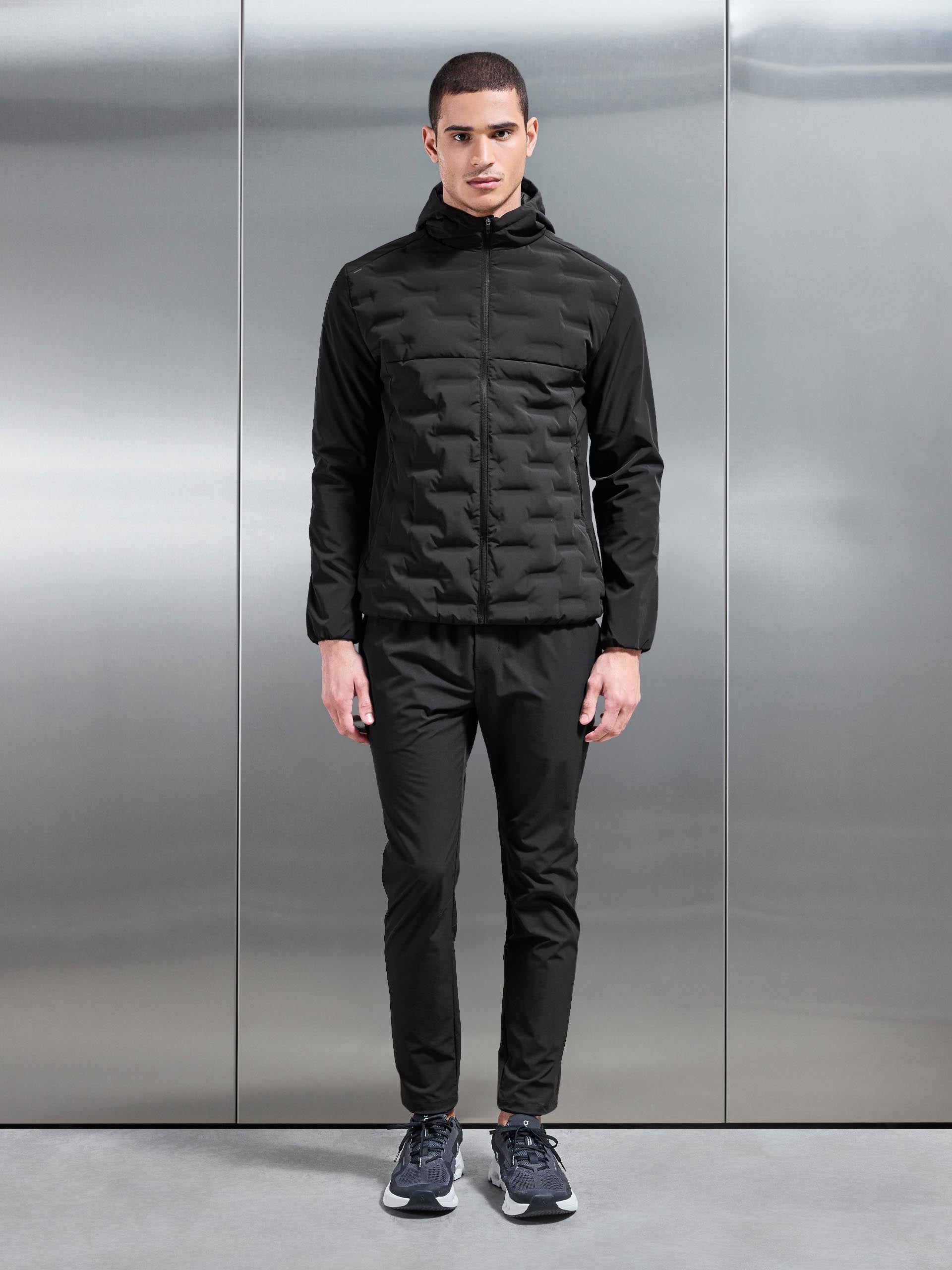 Mens Active Quilted Windbreaker in Black