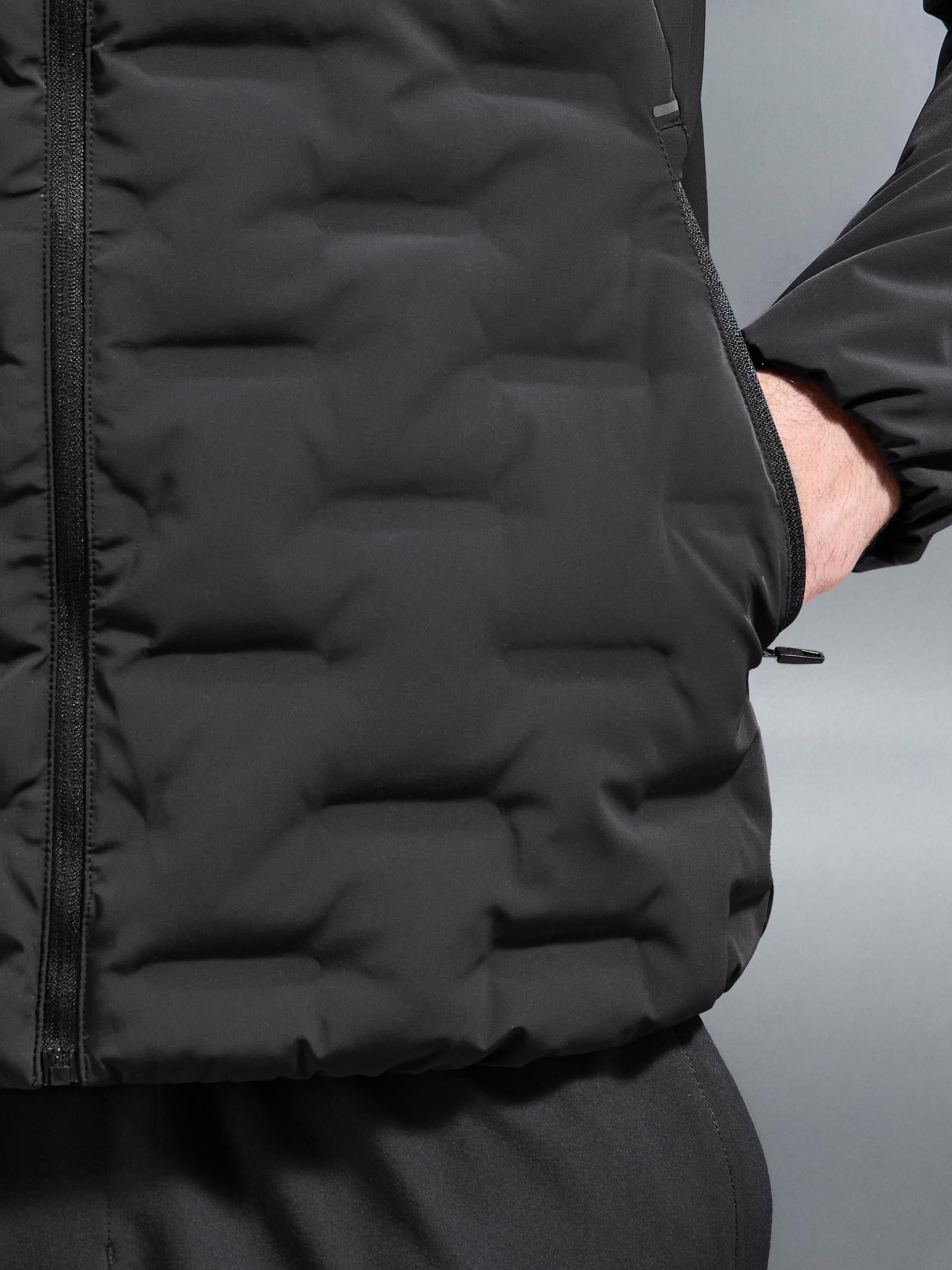 Mens Active Quilted Windbreaker in Black