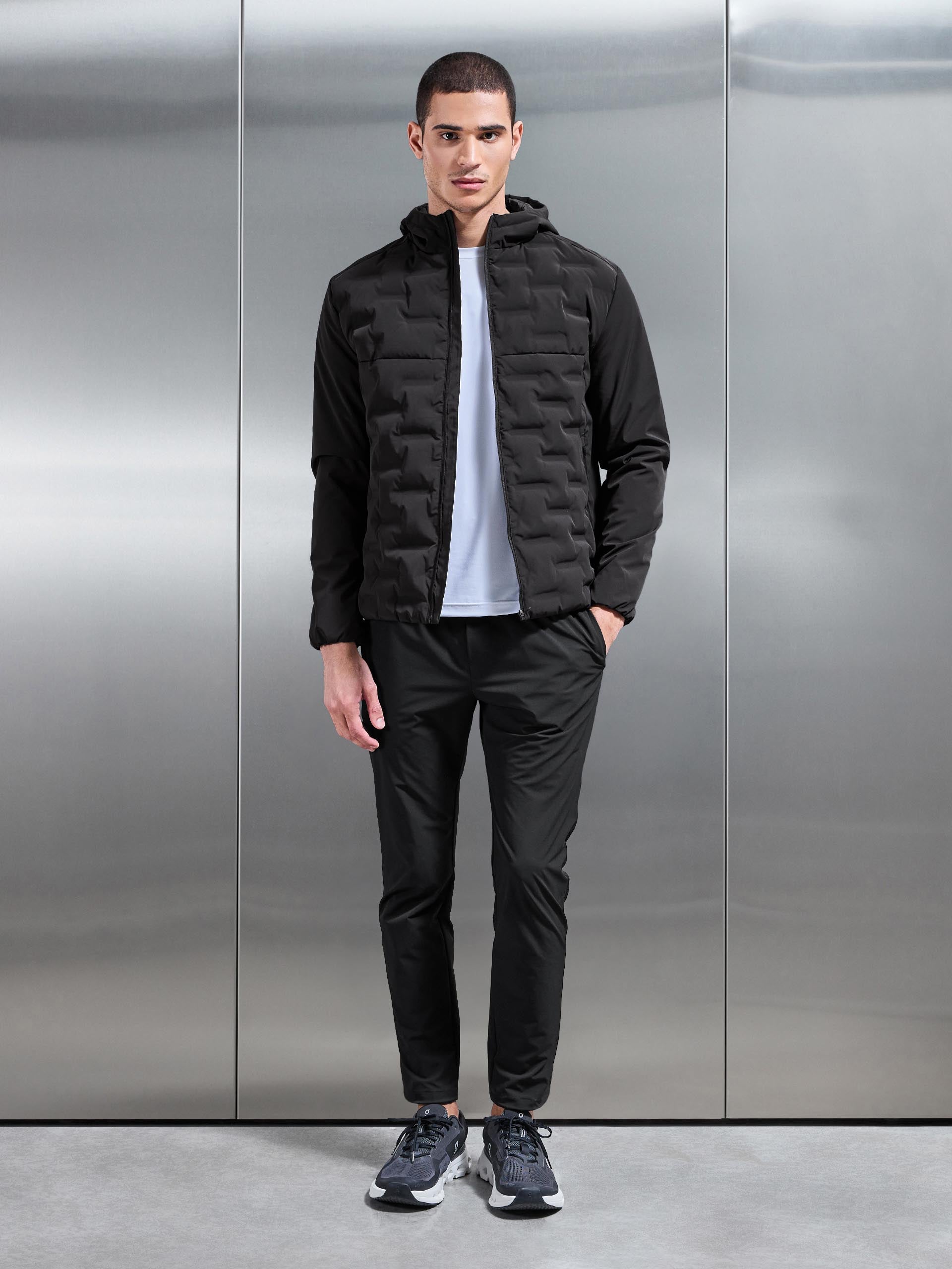 Mens Active Quilted Windbreaker in Black
