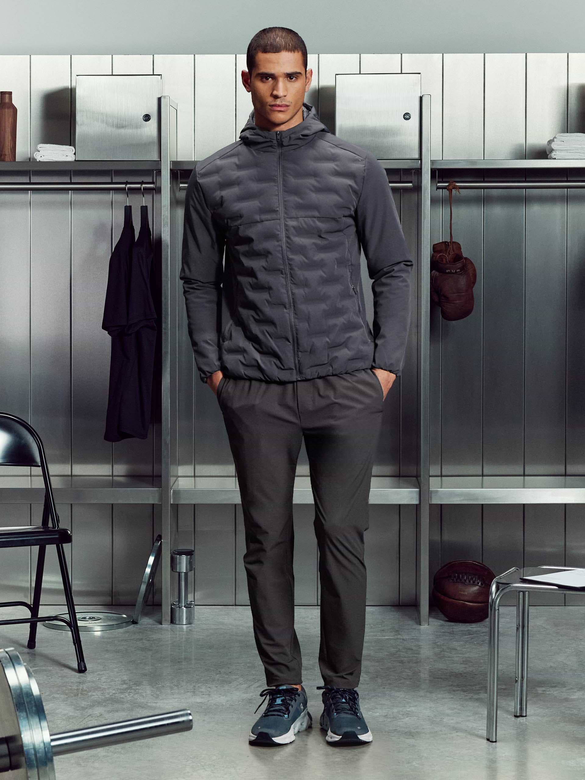 Active Quilted Windbreaker in Grey