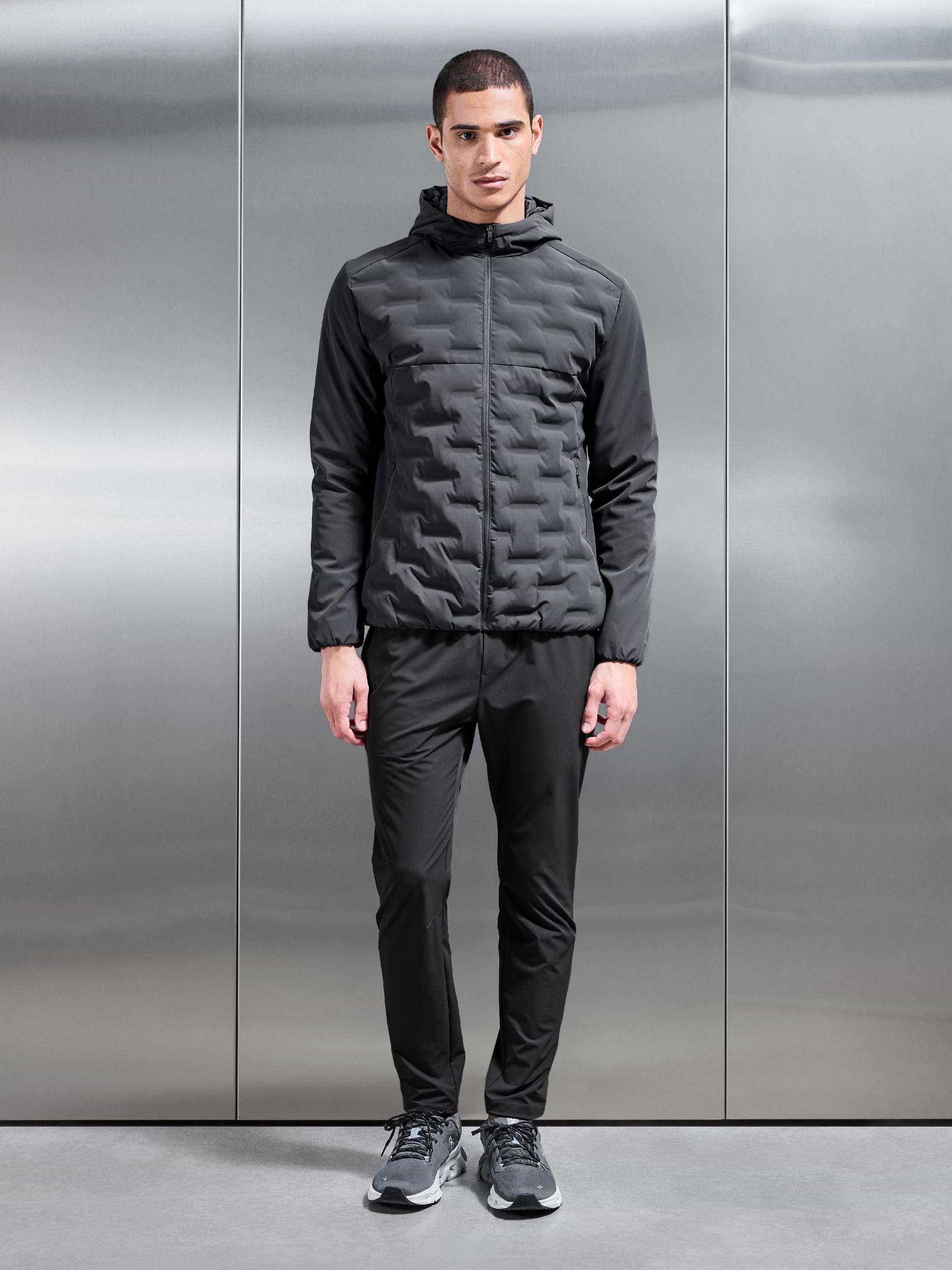 Mens Active Quilted Windbreaker in Grey
