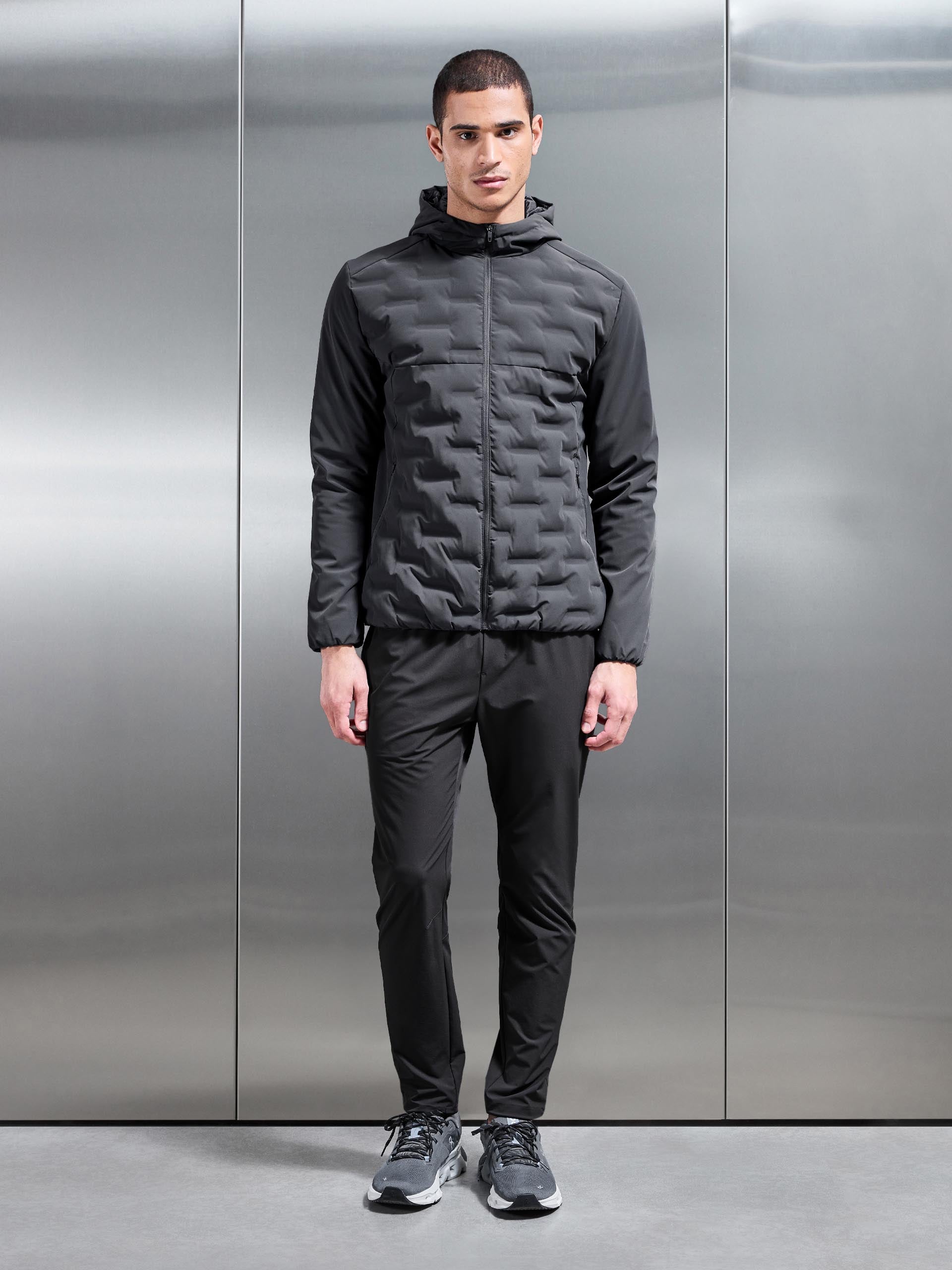 Mens Active Quilted Windbreaker in Grey