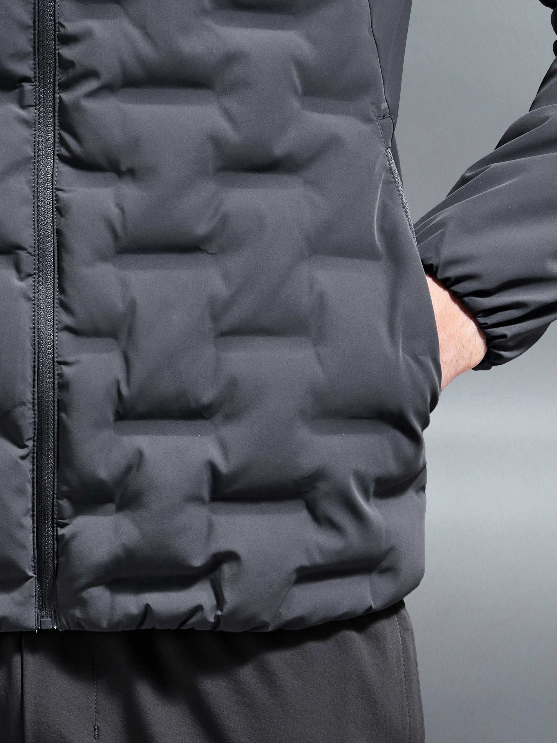 Mens Active Quilted Windbreaker in Grey