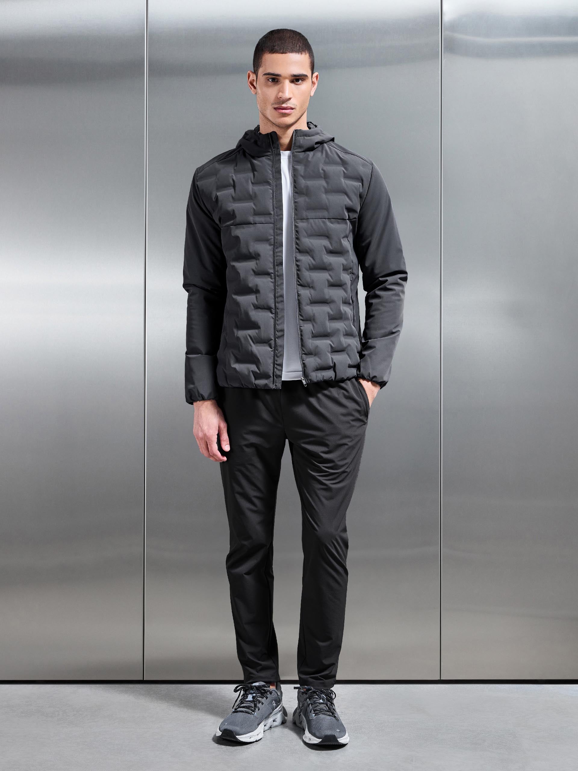 Mens Active Quilted Windbreaker in Grey