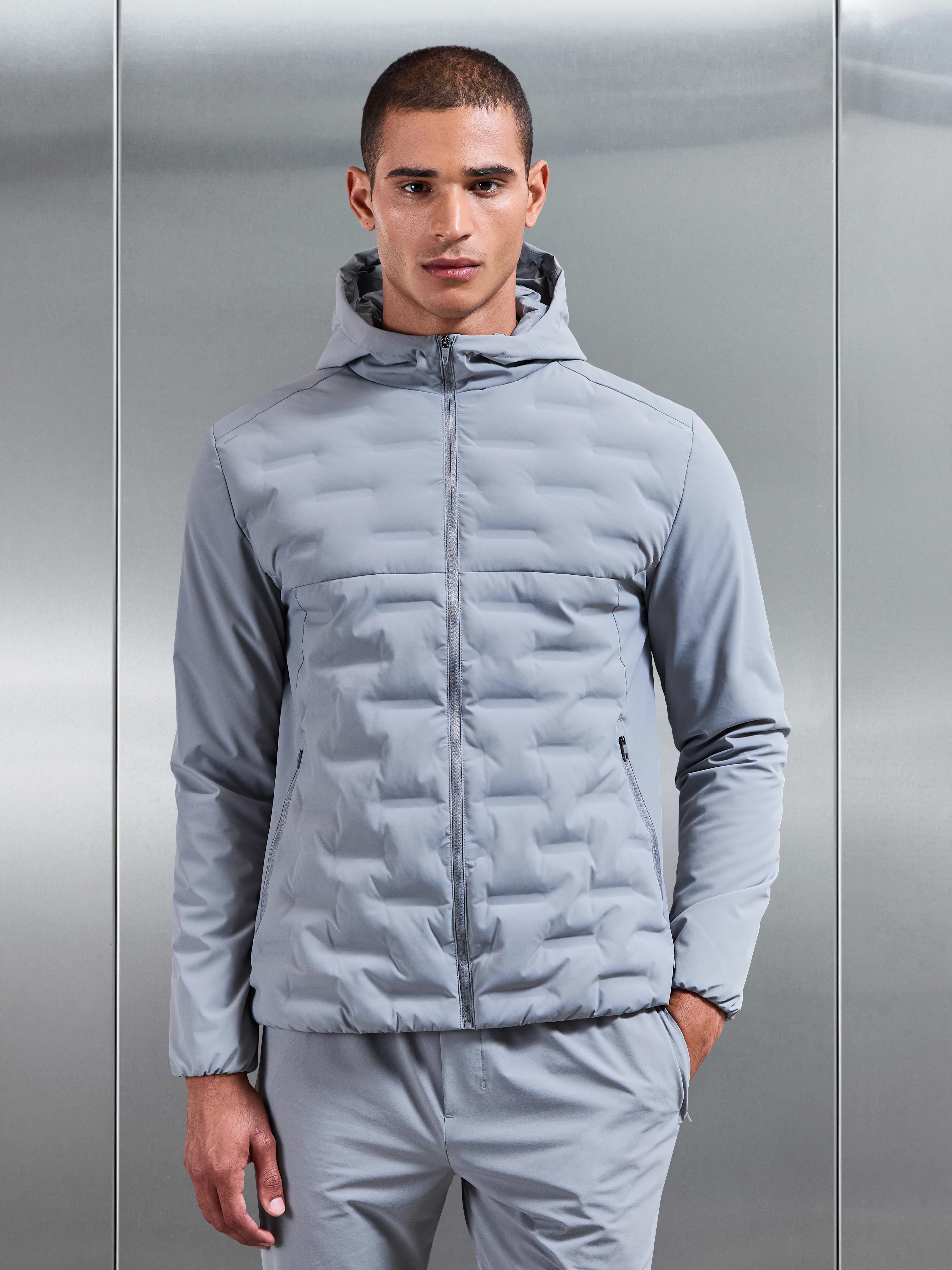 Active Quilted Windbreaker in Mid Grey