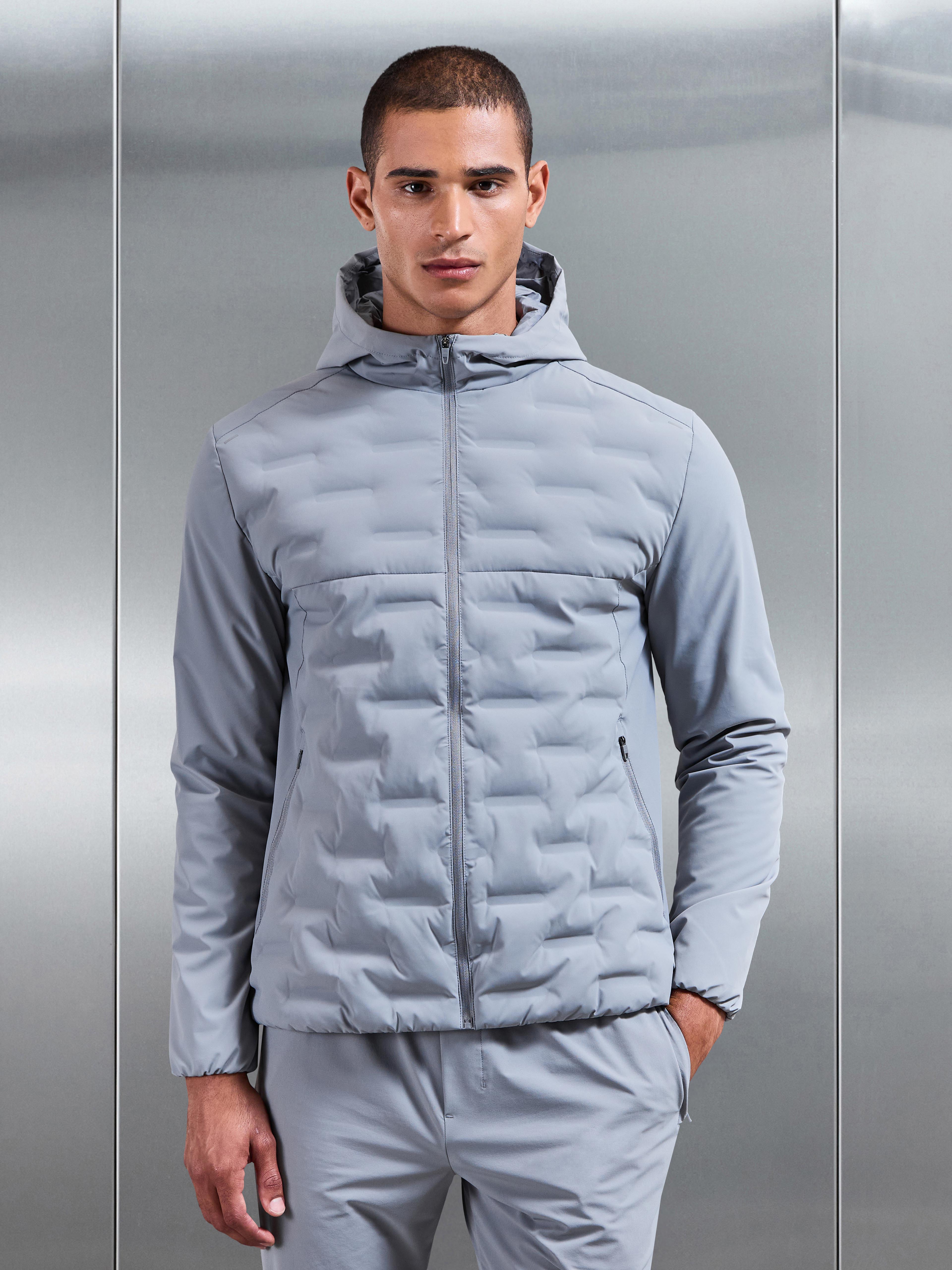 Mens Active Quilted Windbreaker in Mid Grey