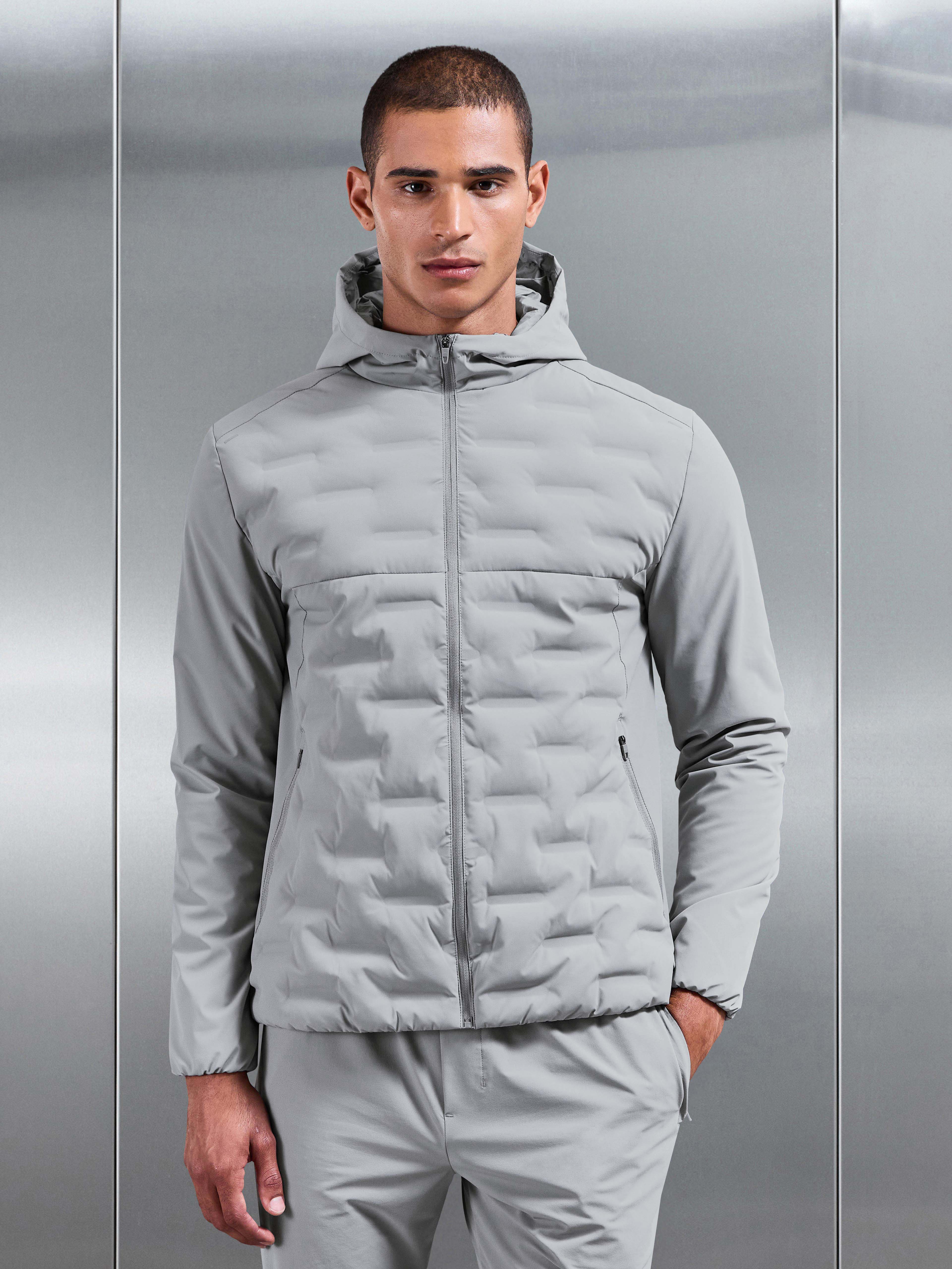 Active Quilted Windbreaker in Mid Grey