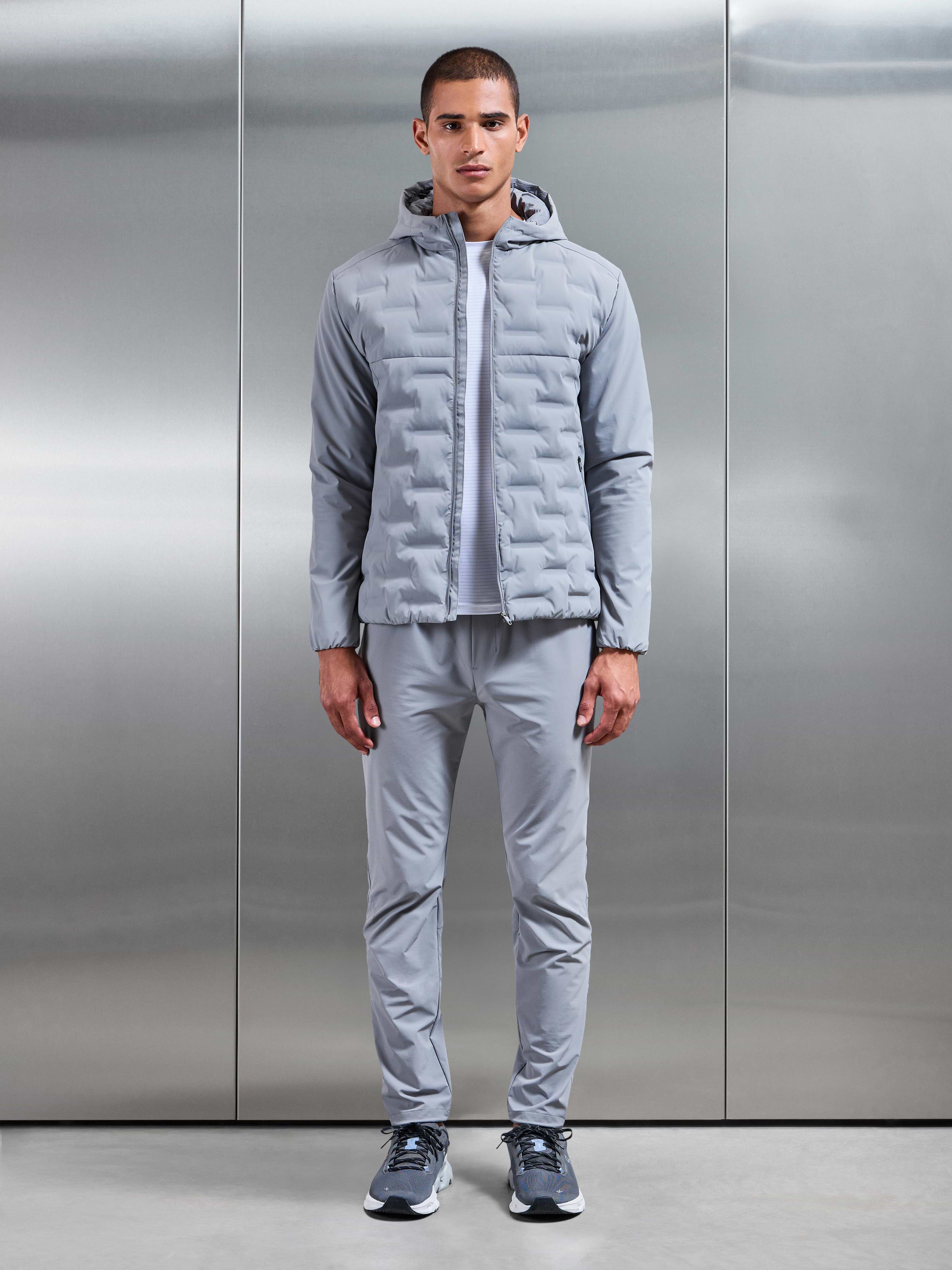 Active Quilted Windbreaker in Mid Grey