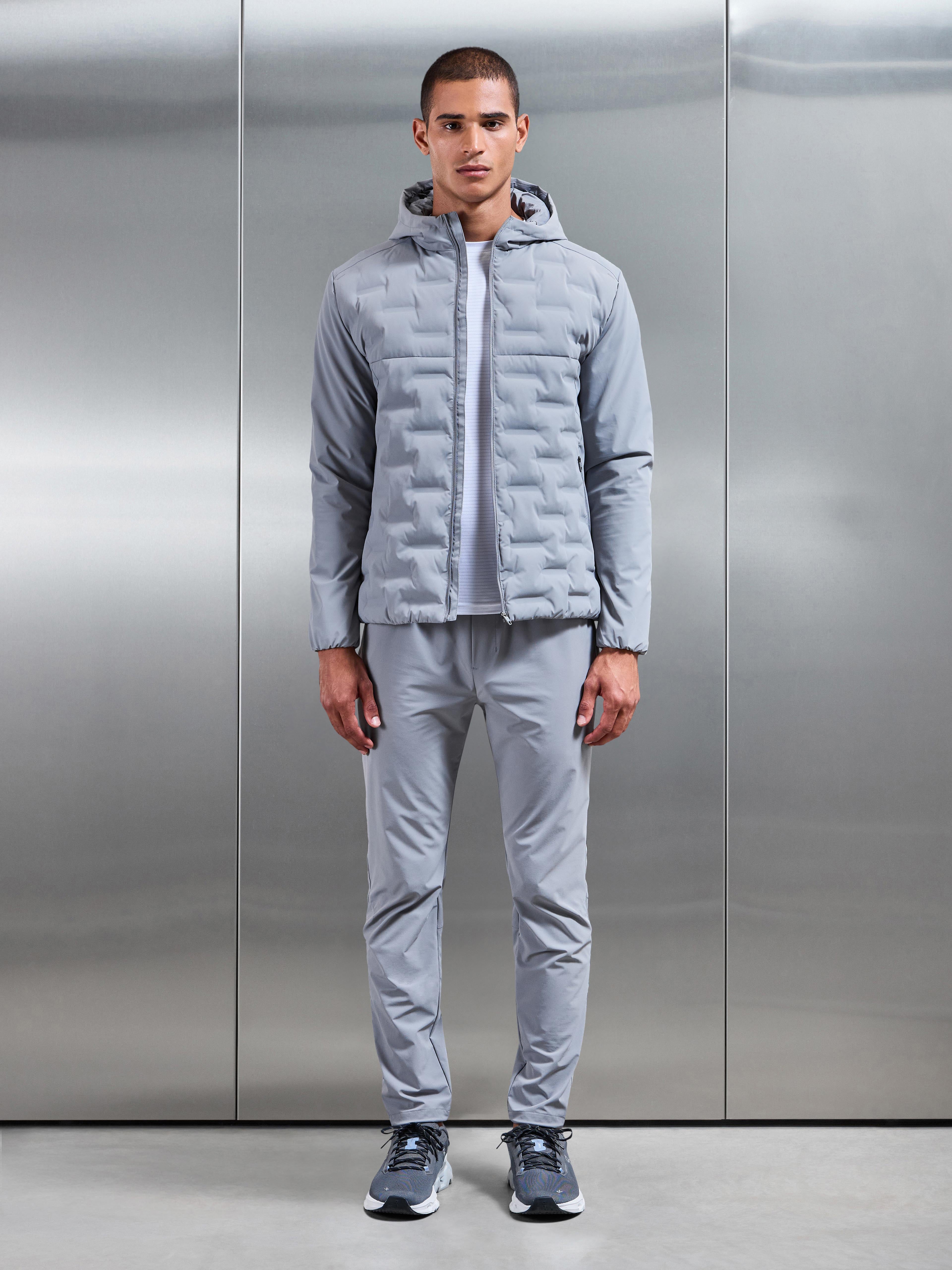 Mens Active Quilted Windbreaker in Mid Grey