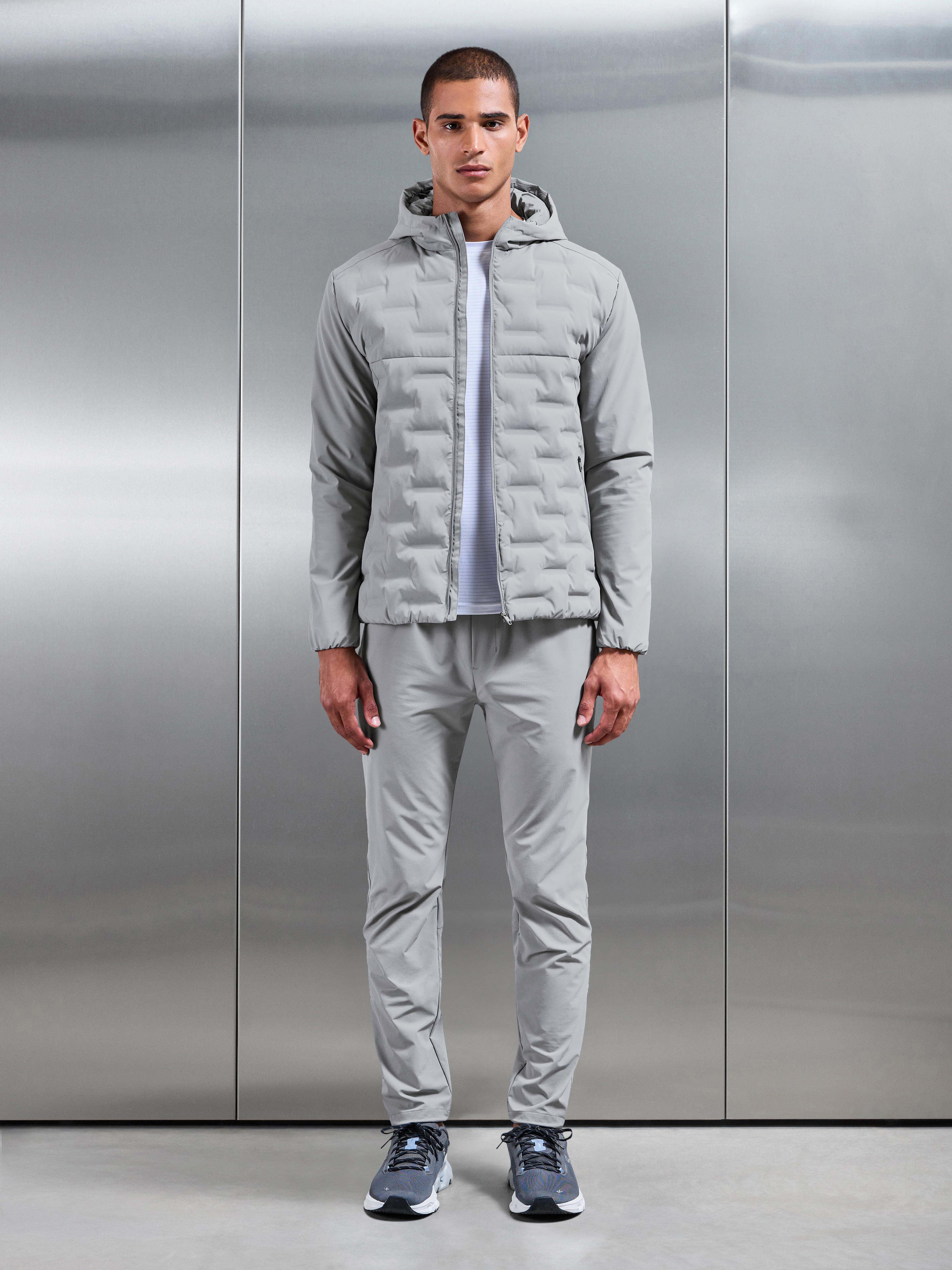 Active Quilted Windbreaker in Mid Grey
