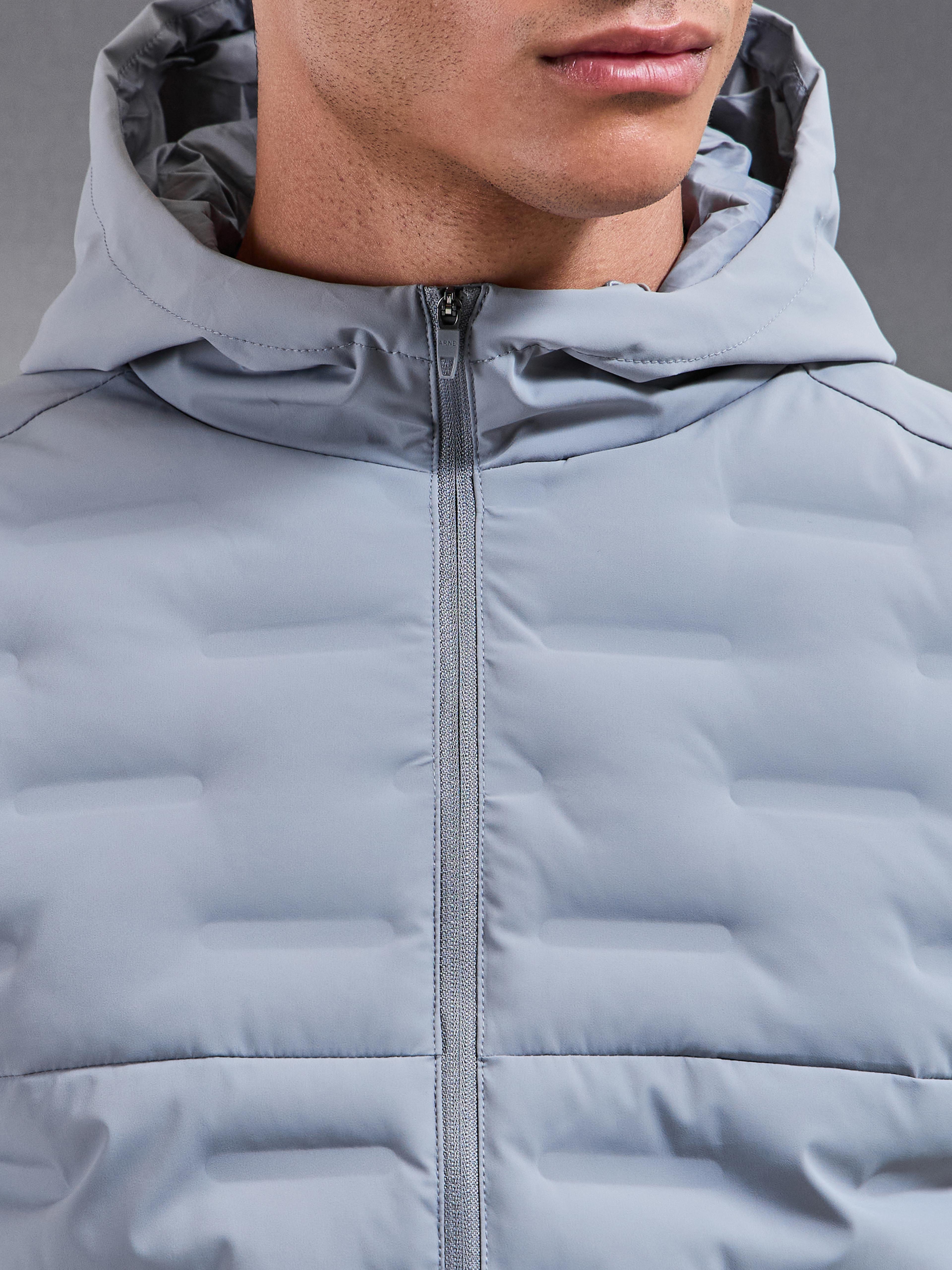 Mens Active Quilted Windbreaker in Mid Grey