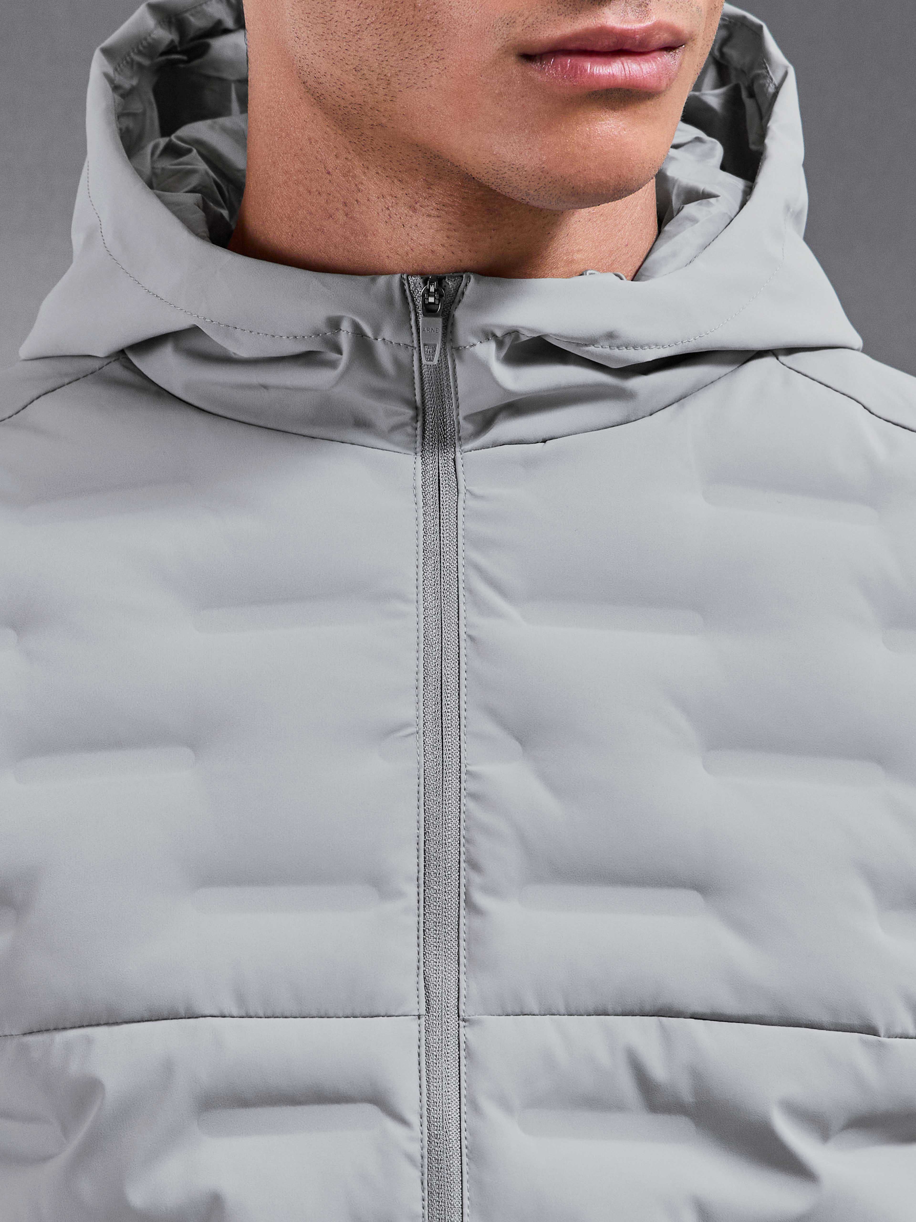 Active Quilted Windbreaker in Mid Grey