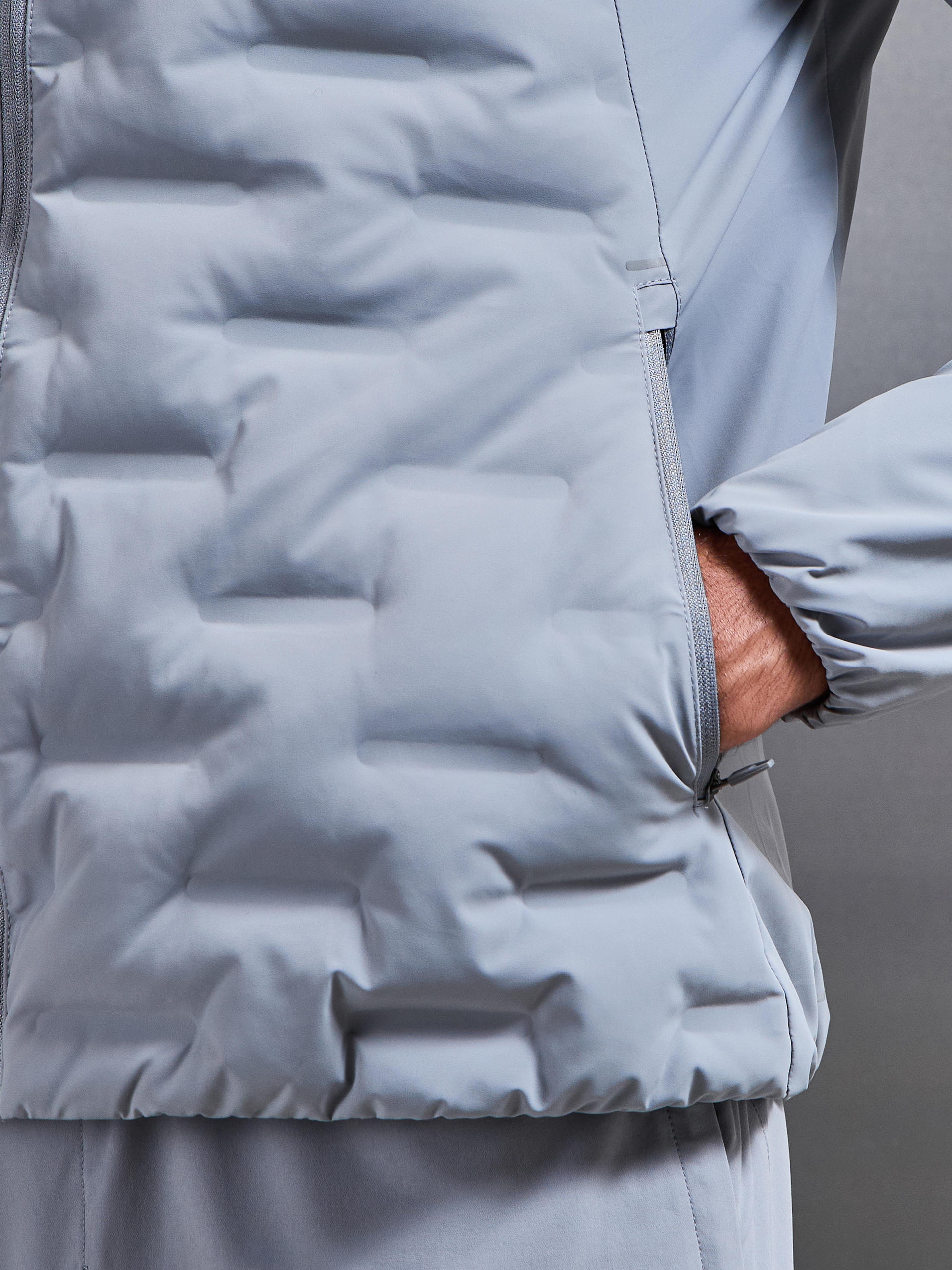 Mens Active Quilted Windbreaker in Mid Grey