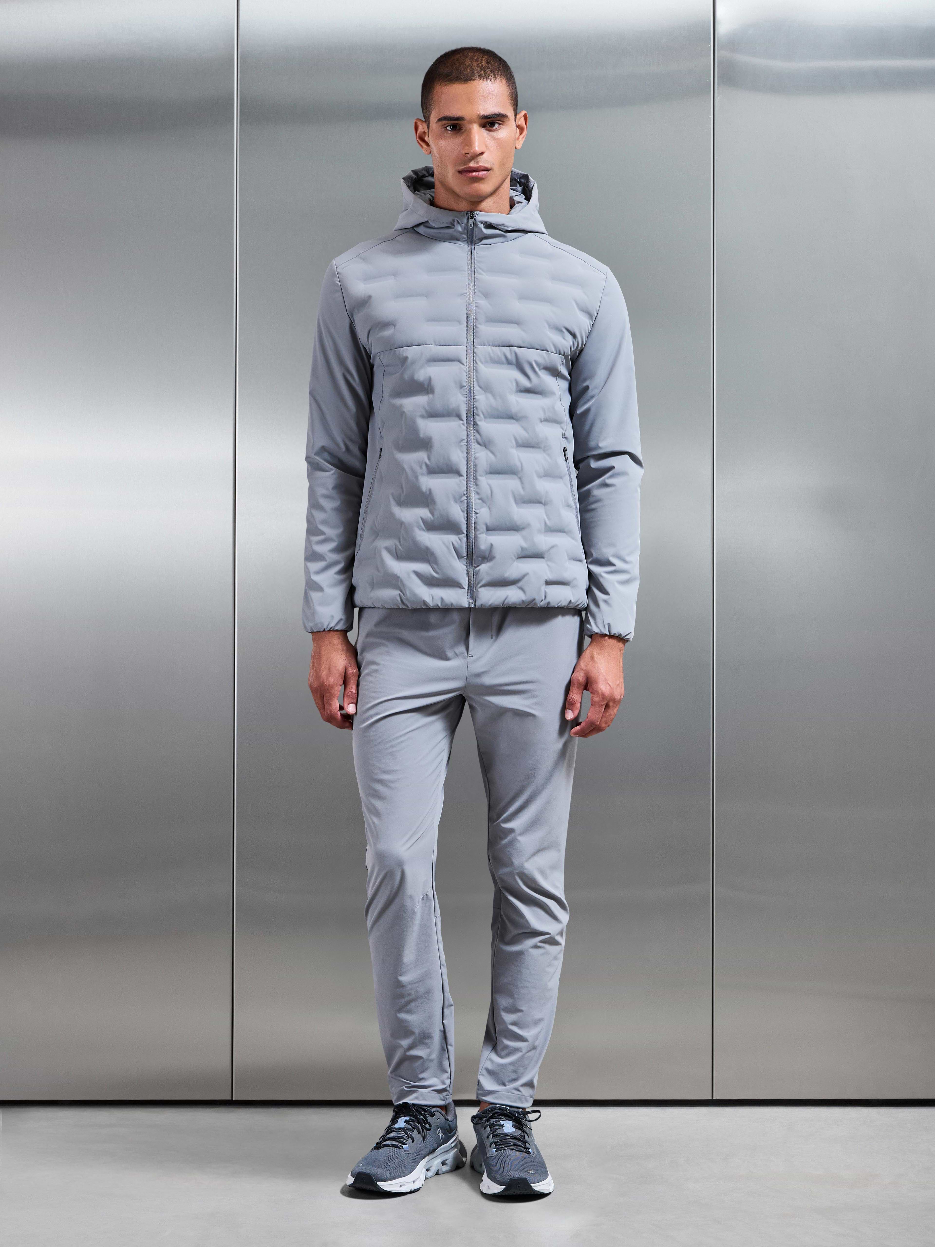Active Quilted Windbreaker in Mid Grey