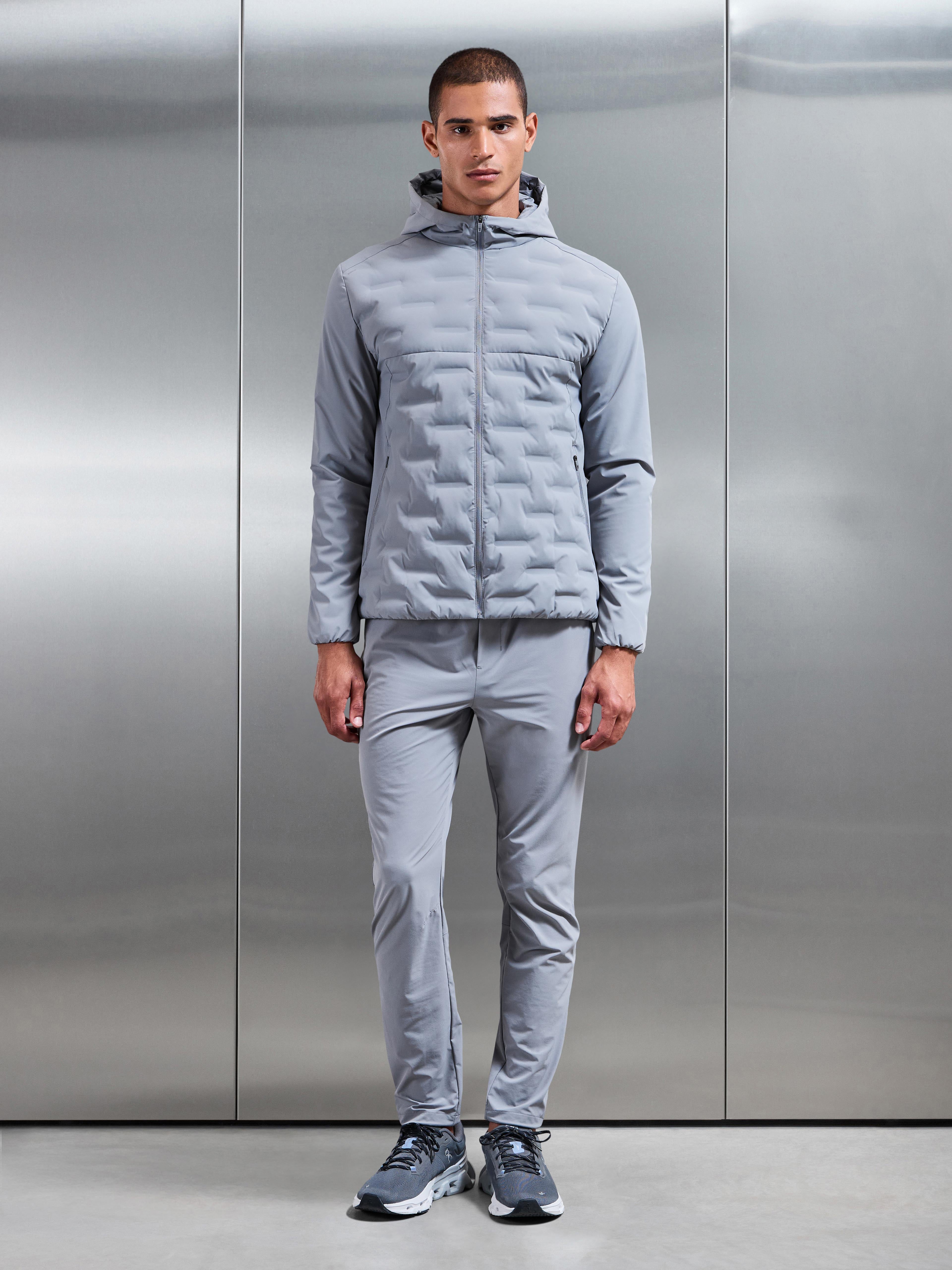 Mens Active Quilted Windbreaker in Mid Grey
