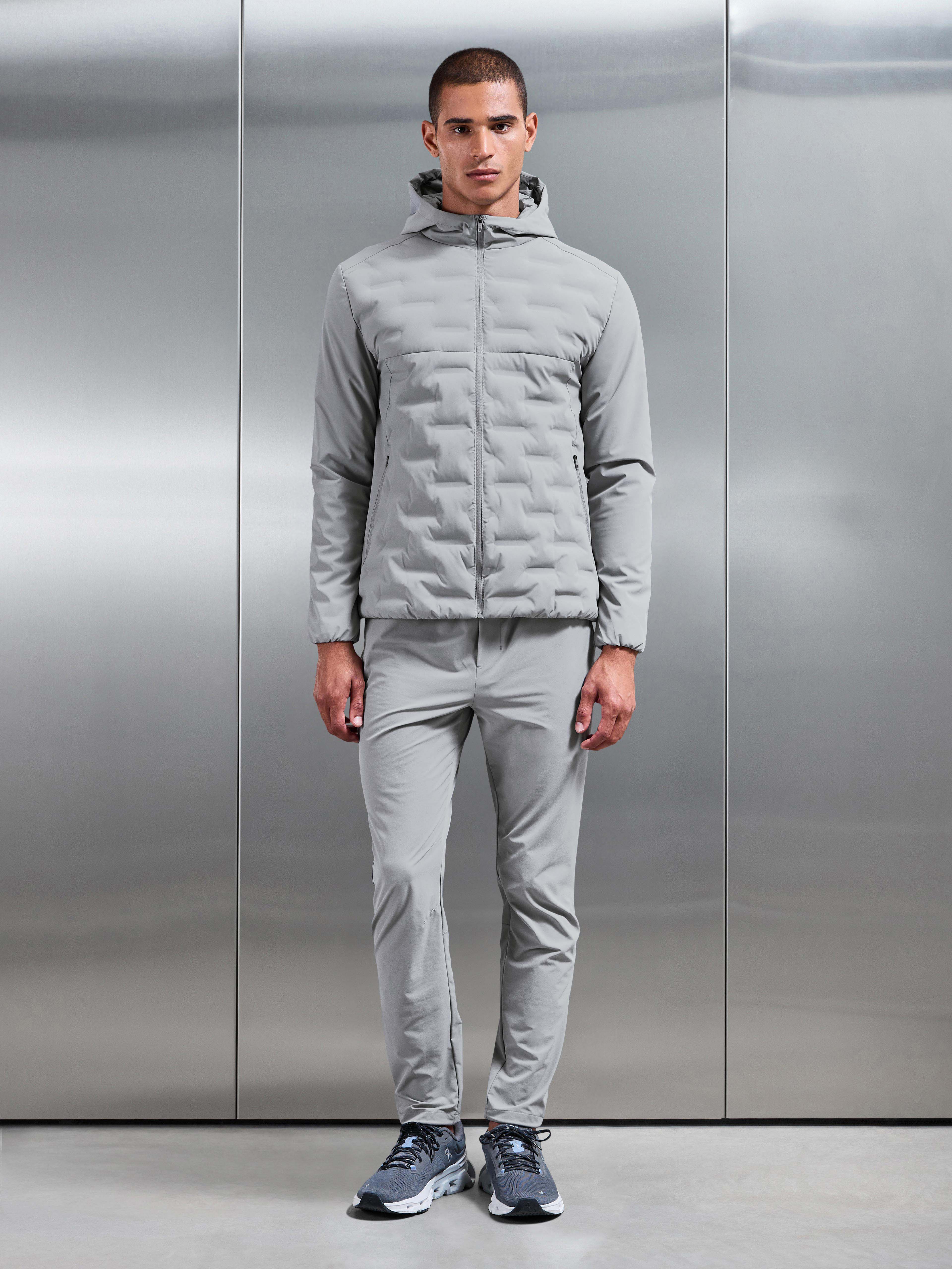 Active Quilted Windbreaker in Mid Grey