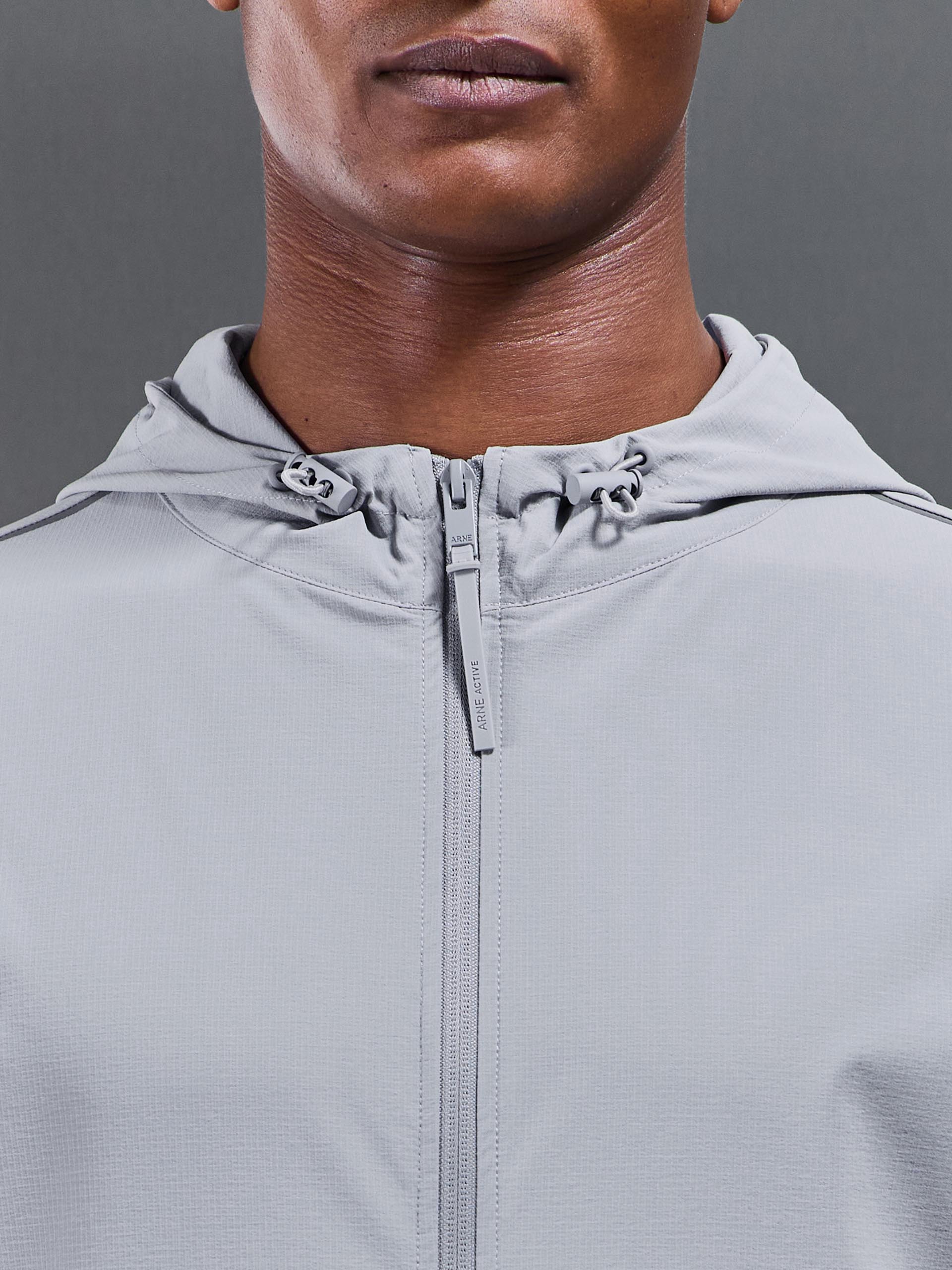 Mens Active Technical Colour Block Windbreaker in Grey Mid Grey