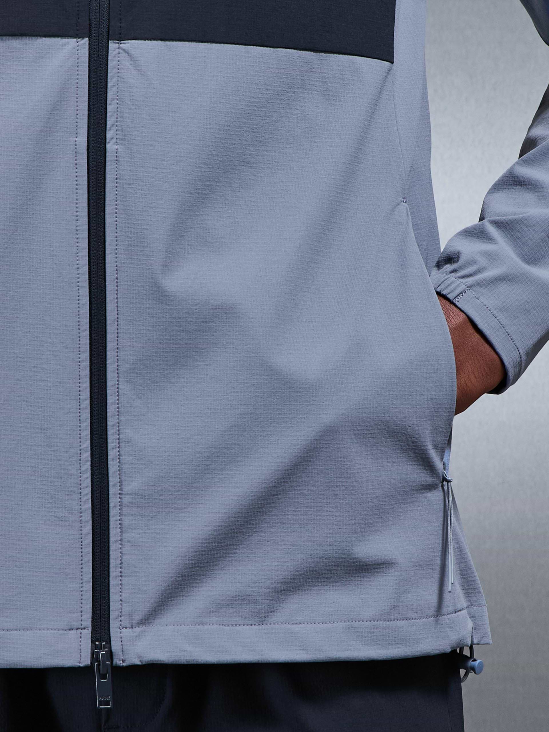 Active Technical Colour Block Windbreaker in Navy Light Blue