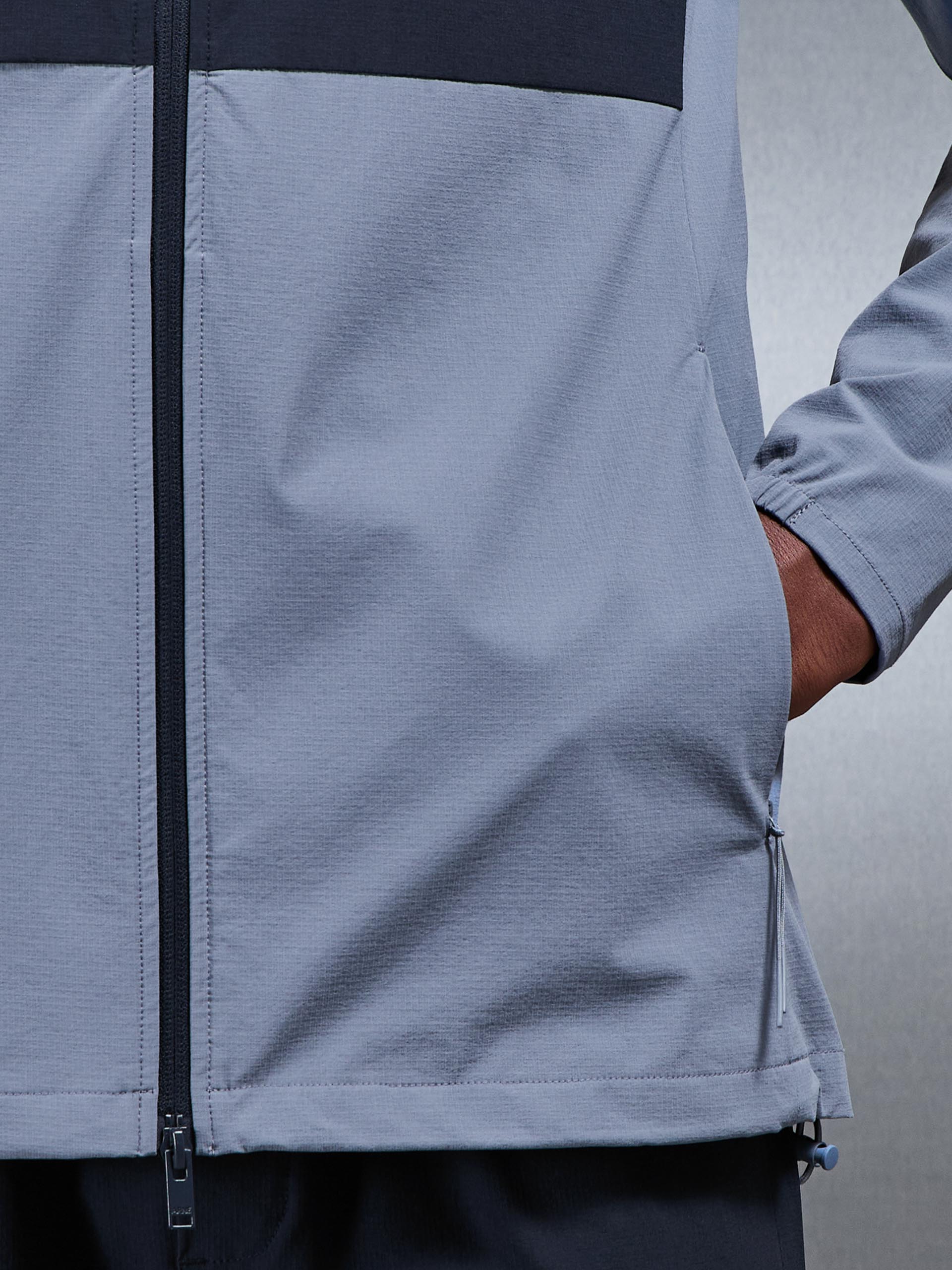 Mens Active Technical Colour Block Windbreaker in Navy Light Blue
