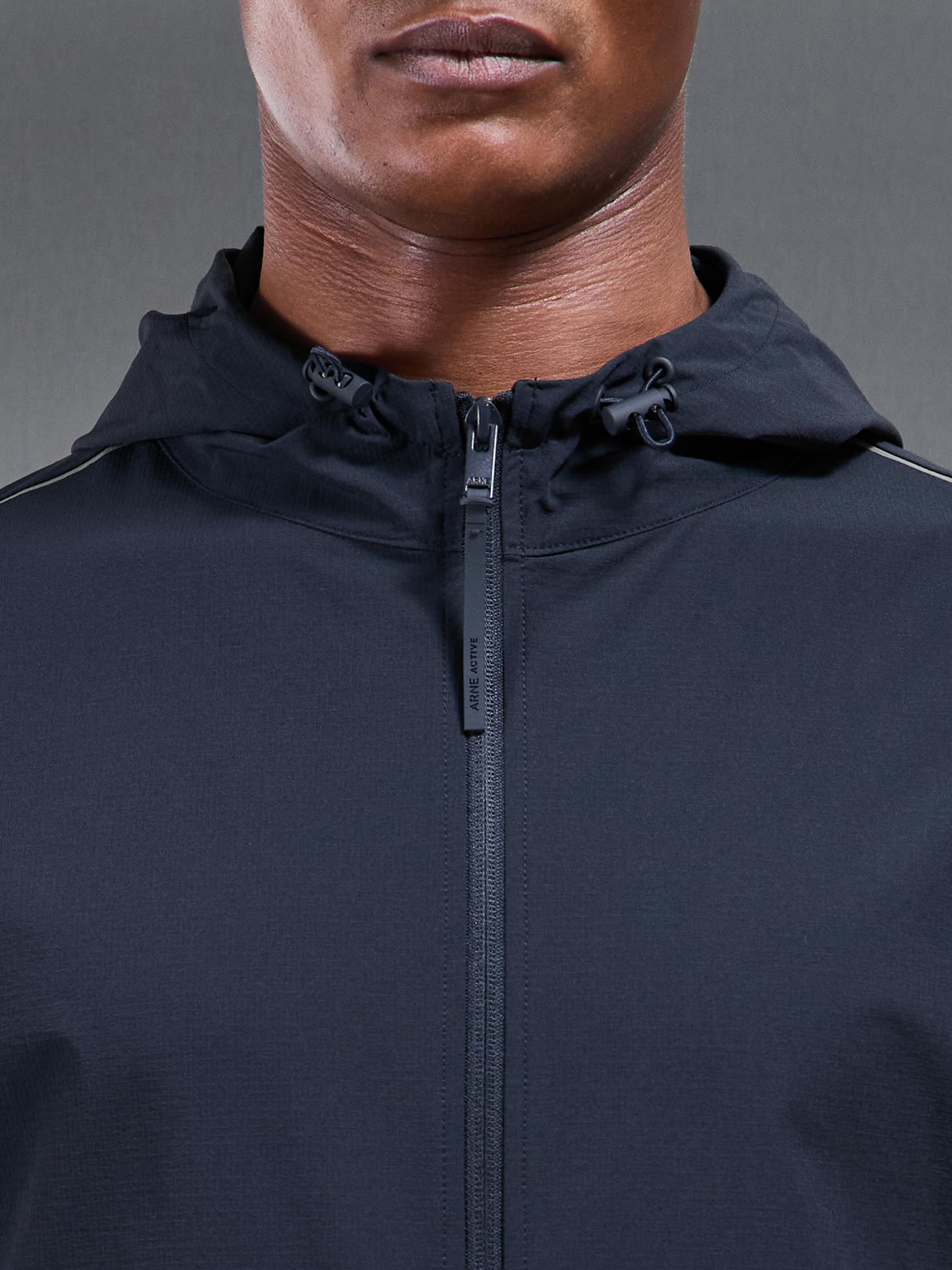 Mens Active Technical Colour Block Windbreaker in Navy Light Blue