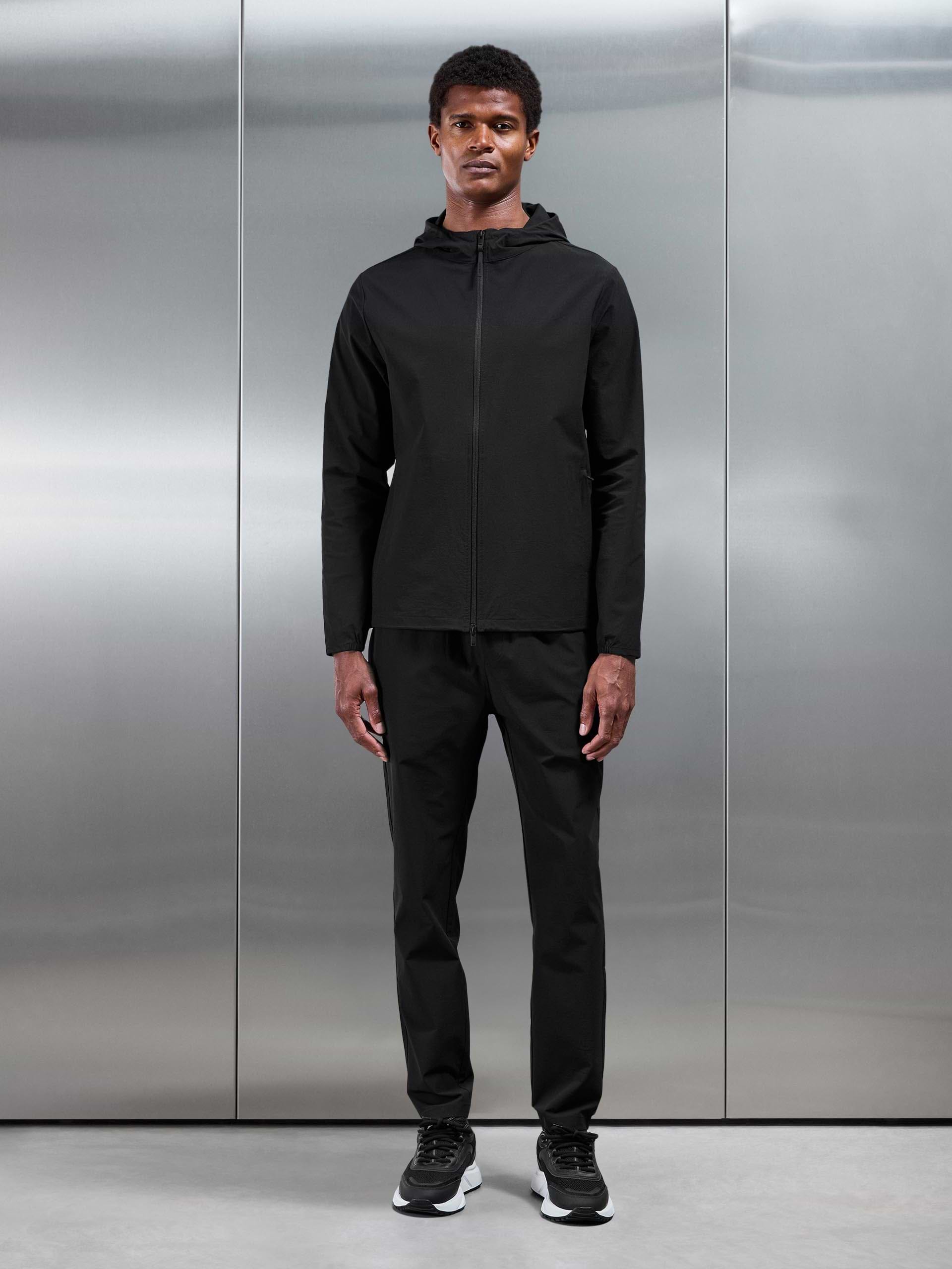 Mens Active Technical Windbreaker in Black