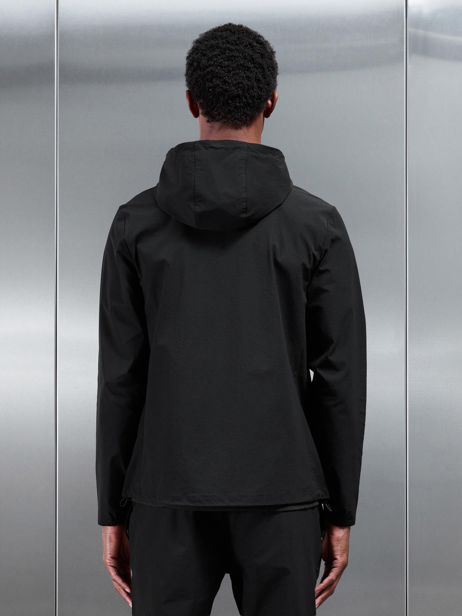 Mens Active Technical Windbreaker in Black