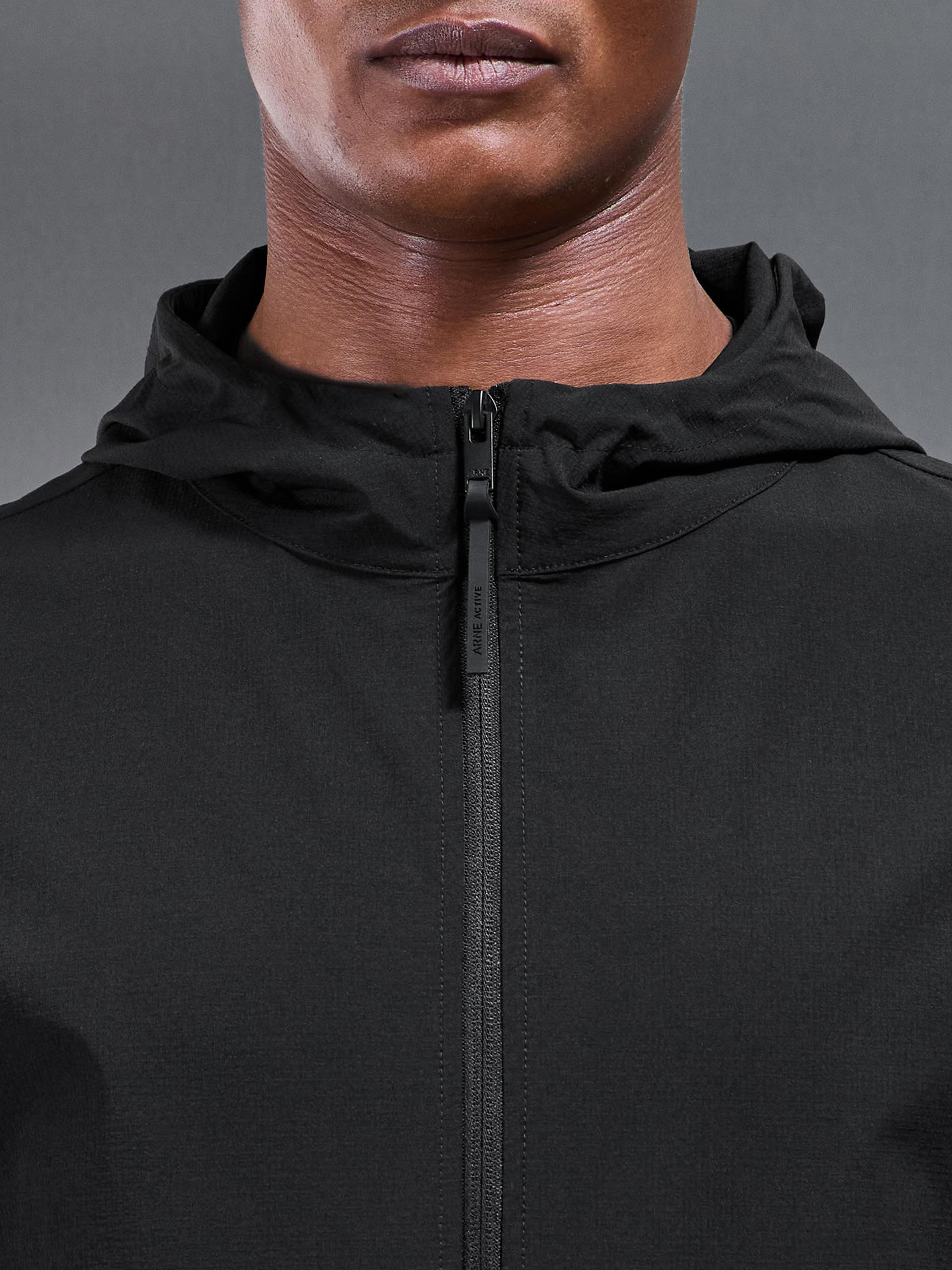 Mens Active Technical Windbreaker in Black
