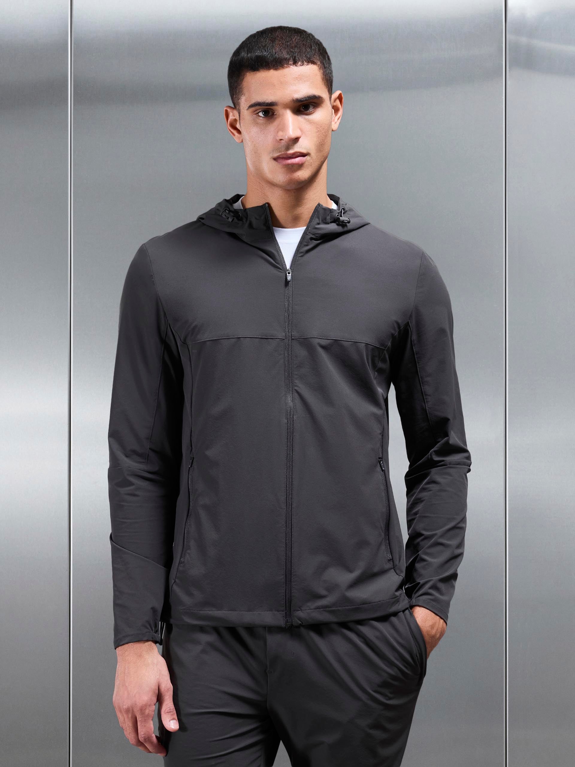 Mens Active Windbreaker in Grey