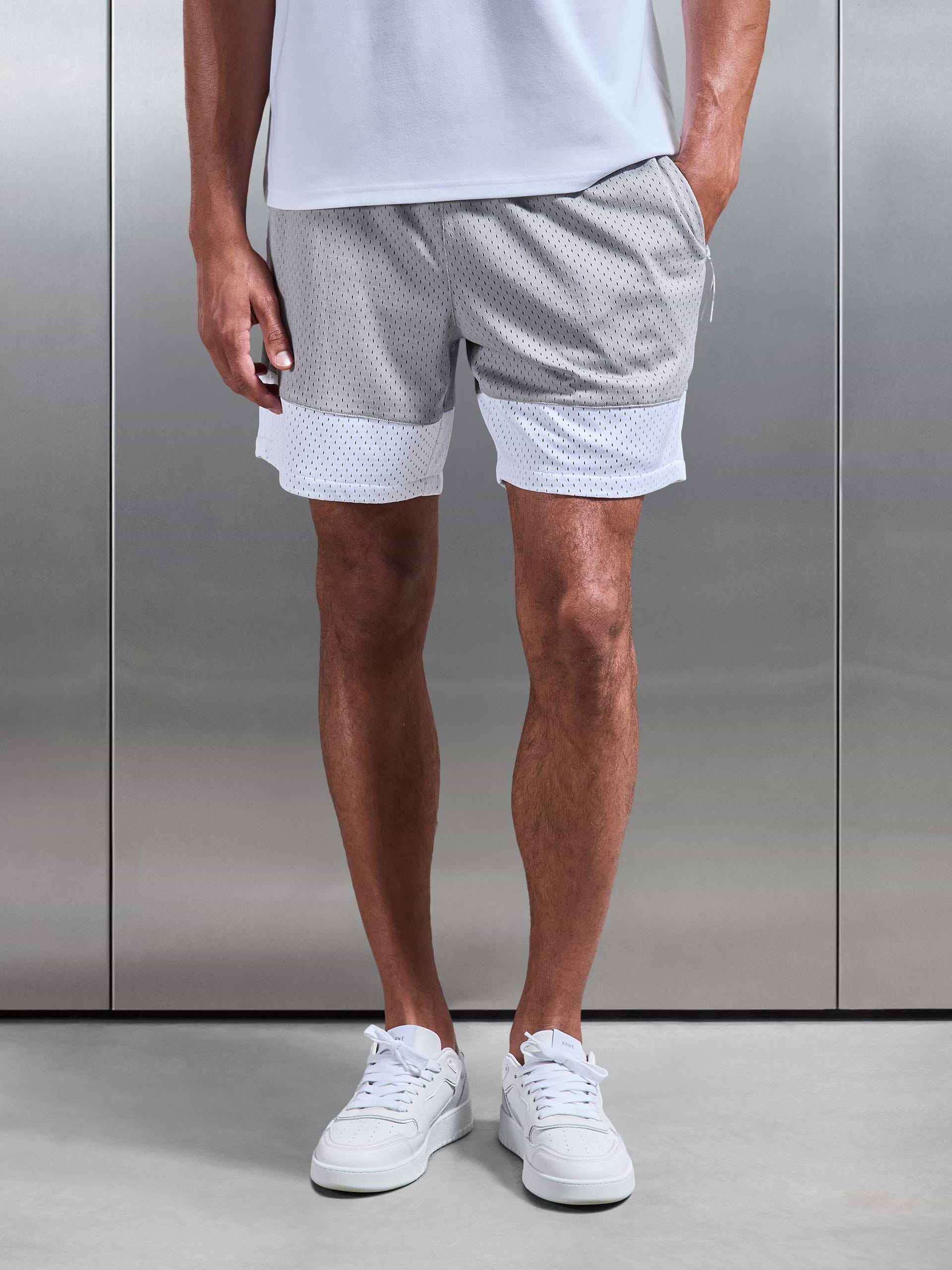 AirTech Colour Block Mesh Short in Mid Grey