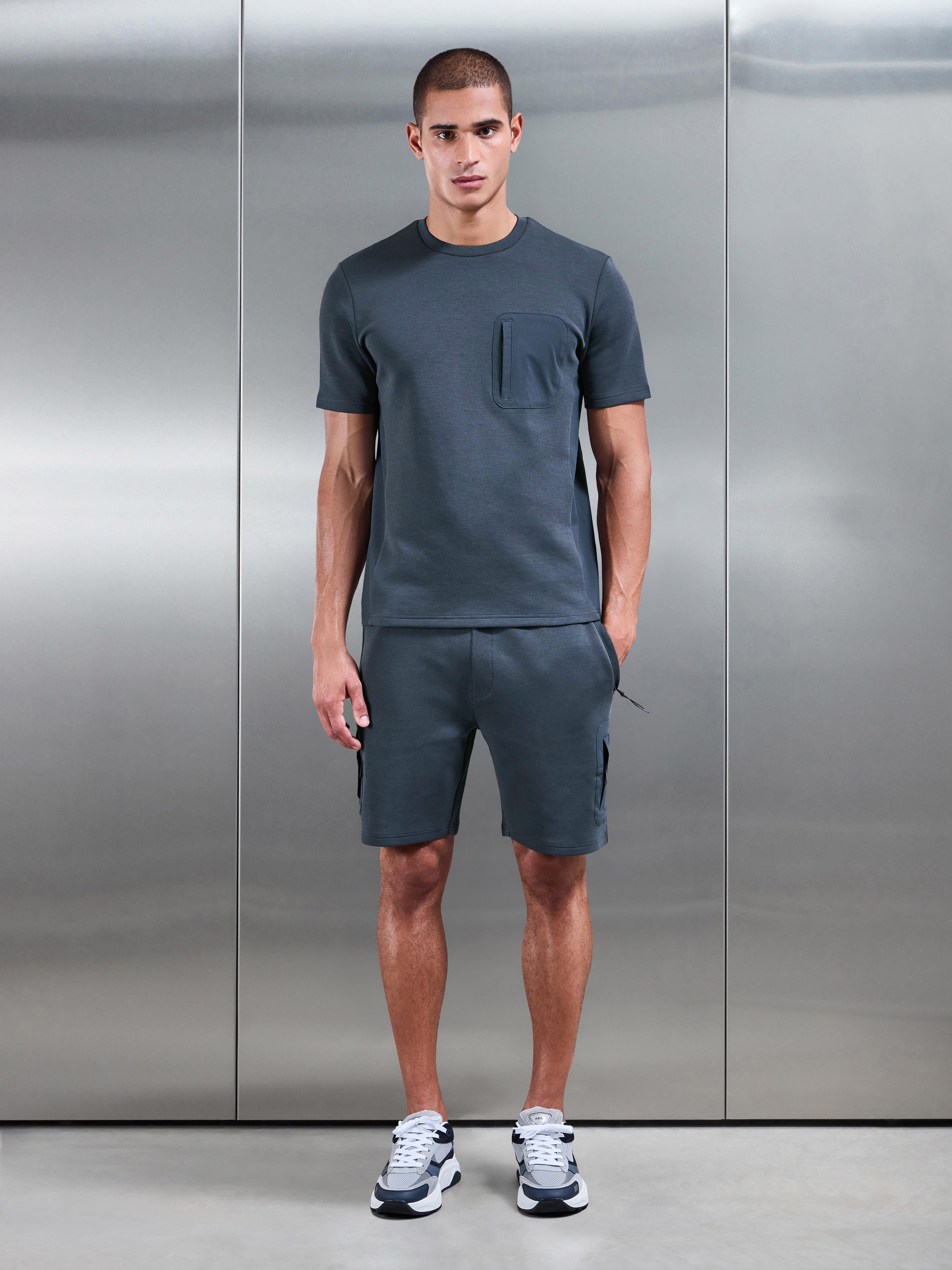 Mens AirTech Hybrid Cargo Short in Slate Blue