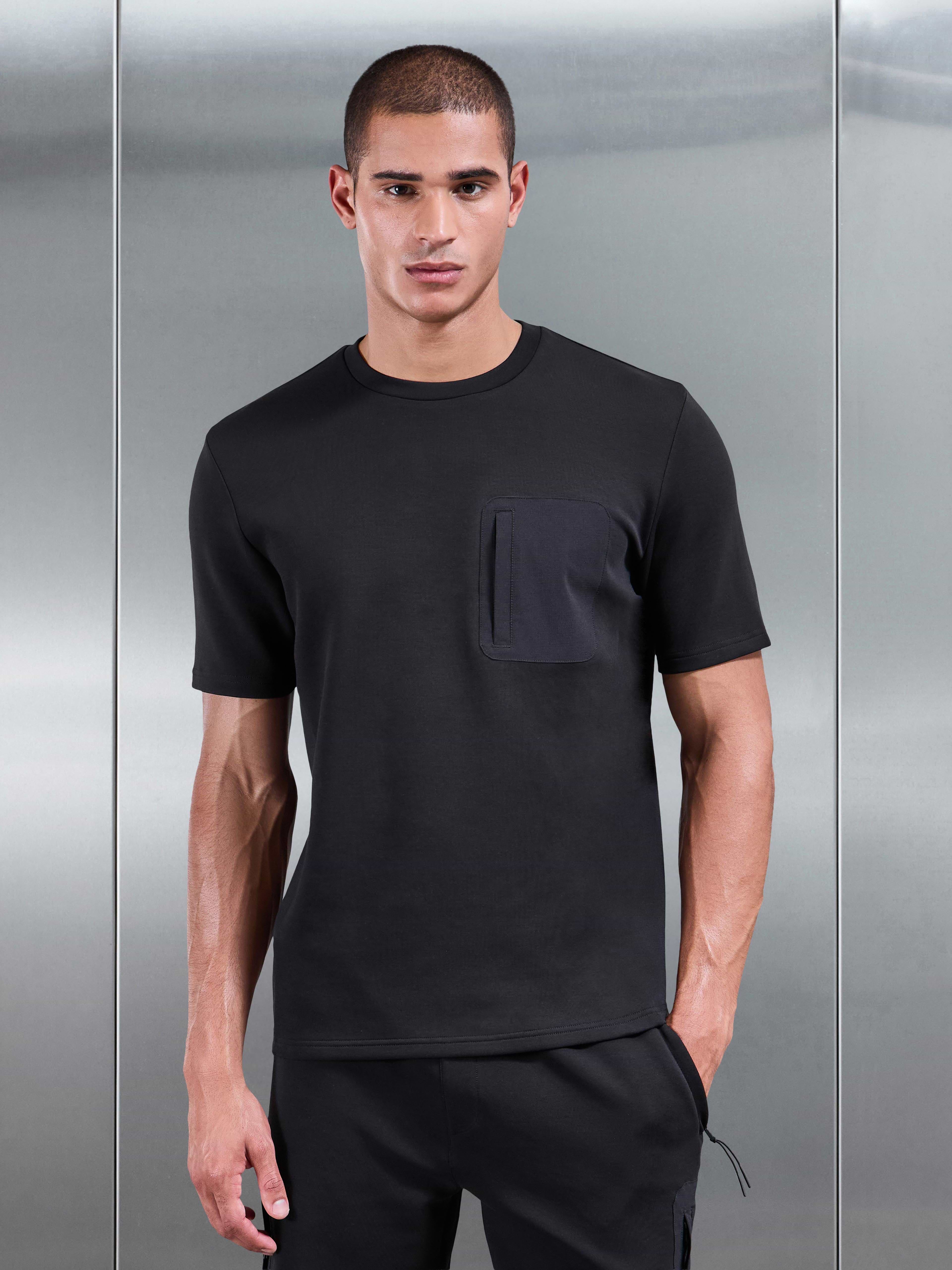 AirTech Hybrid Pocket T-Shirt in Black