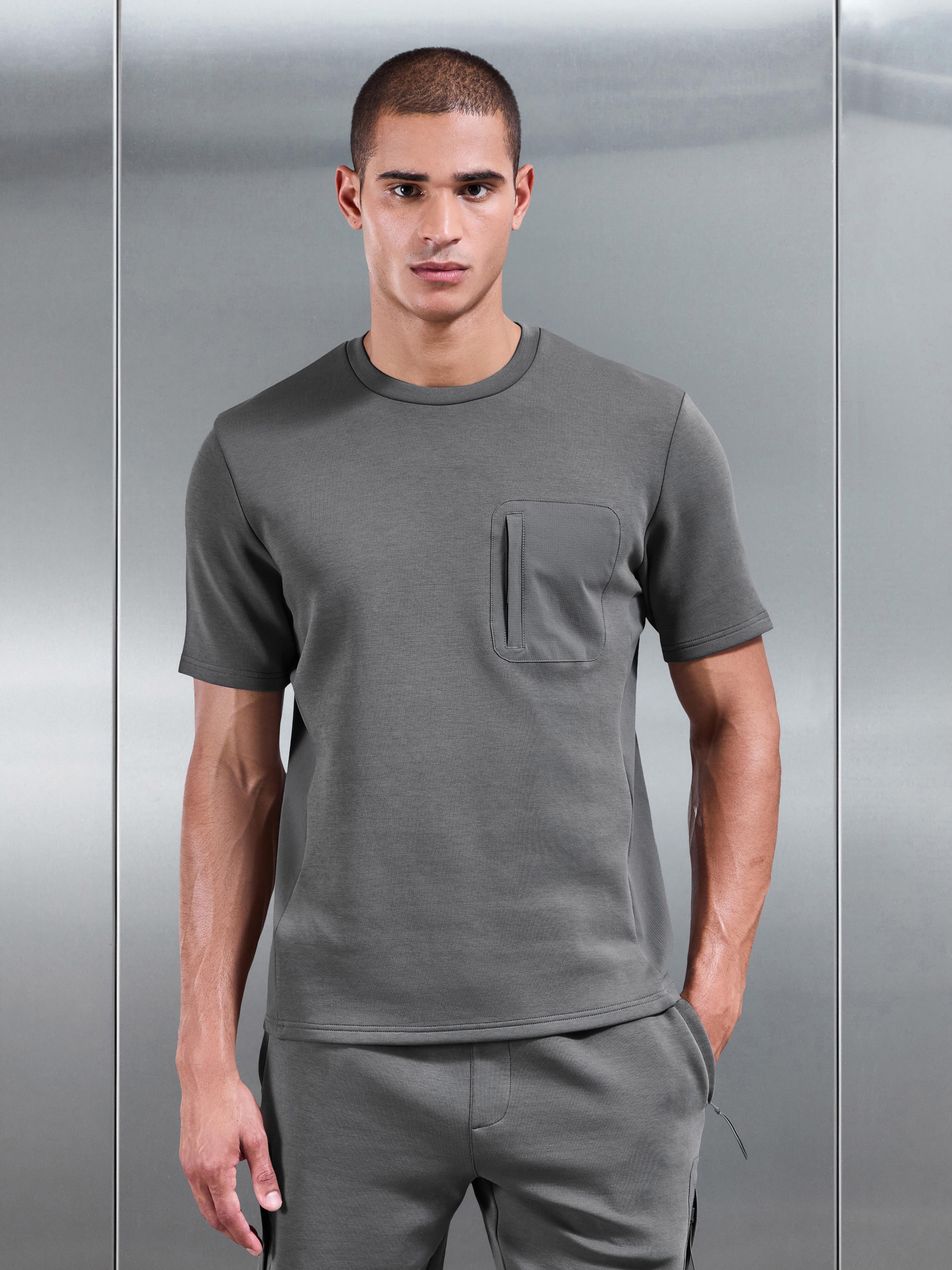 Mens AirTech Hybrid Pocket T-Shirt in Grey