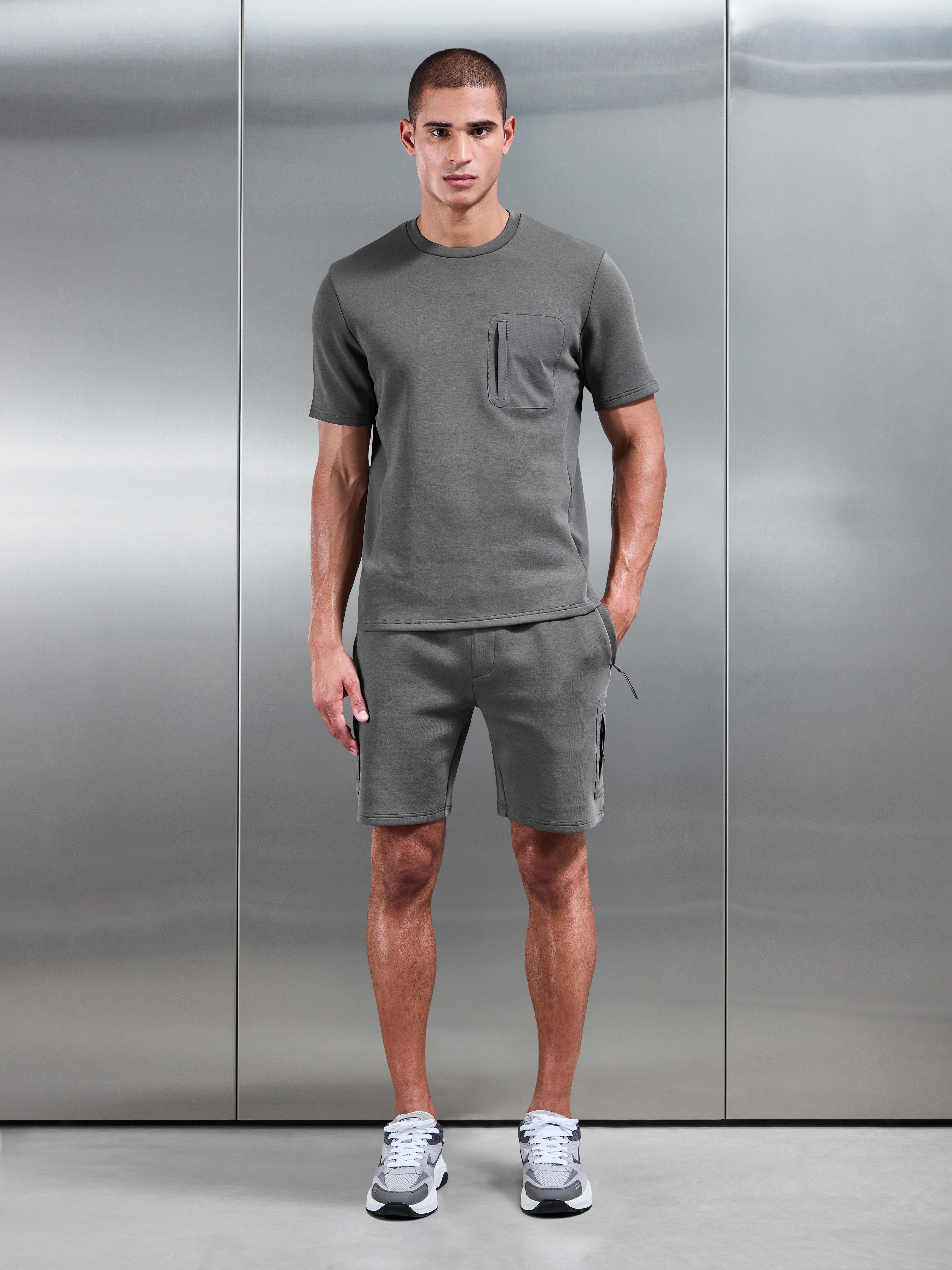 Mens AirTech Hybrid Pocket T-Shirt in Grey