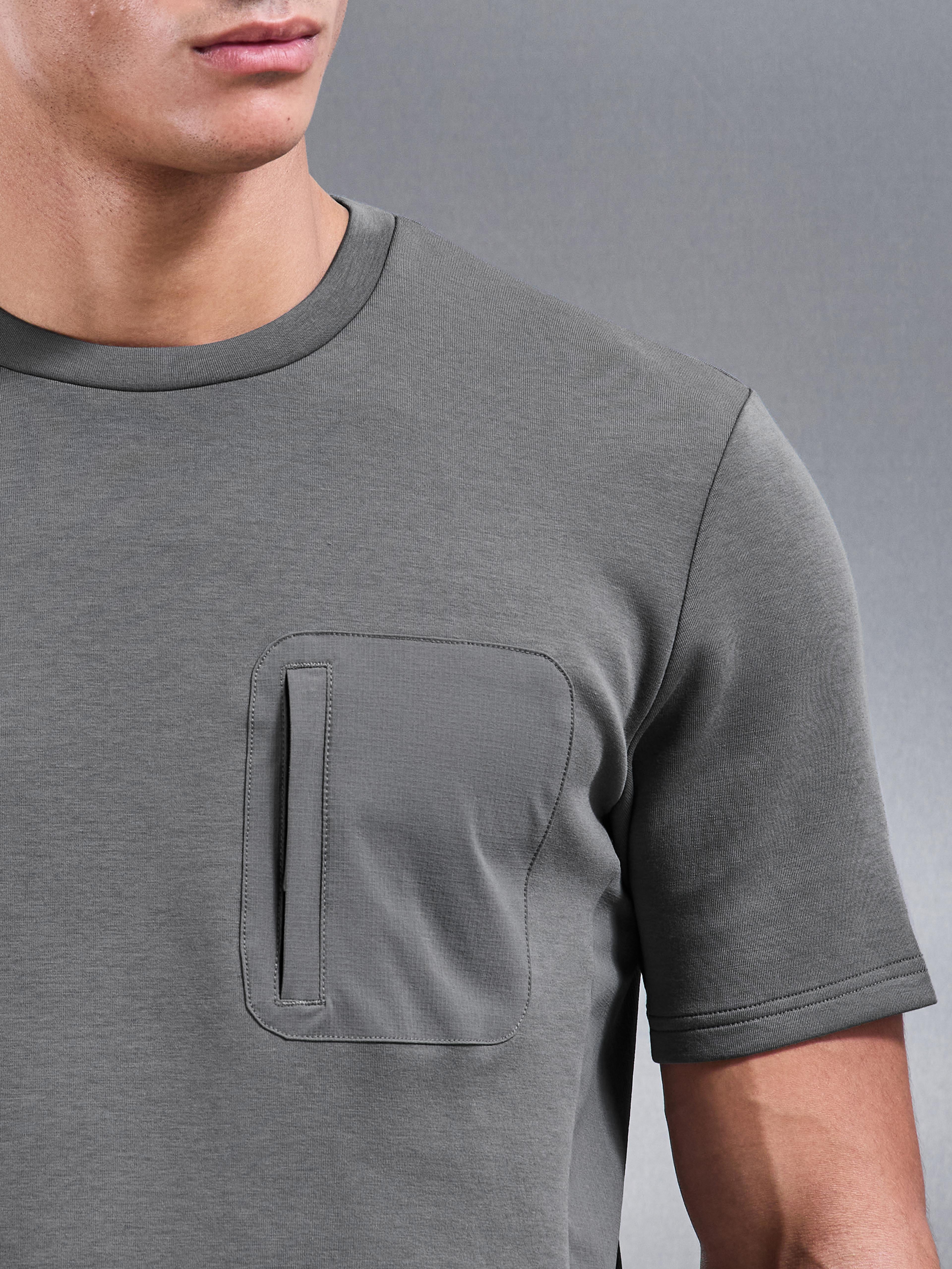 Mens AirTech Hybrid Pocket T-Shirt in Grey