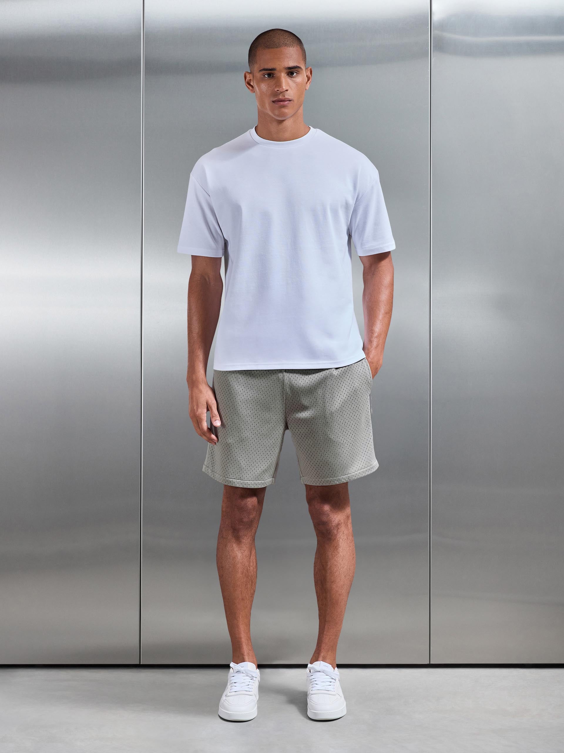Mens AirTech Mesh Short in Stone