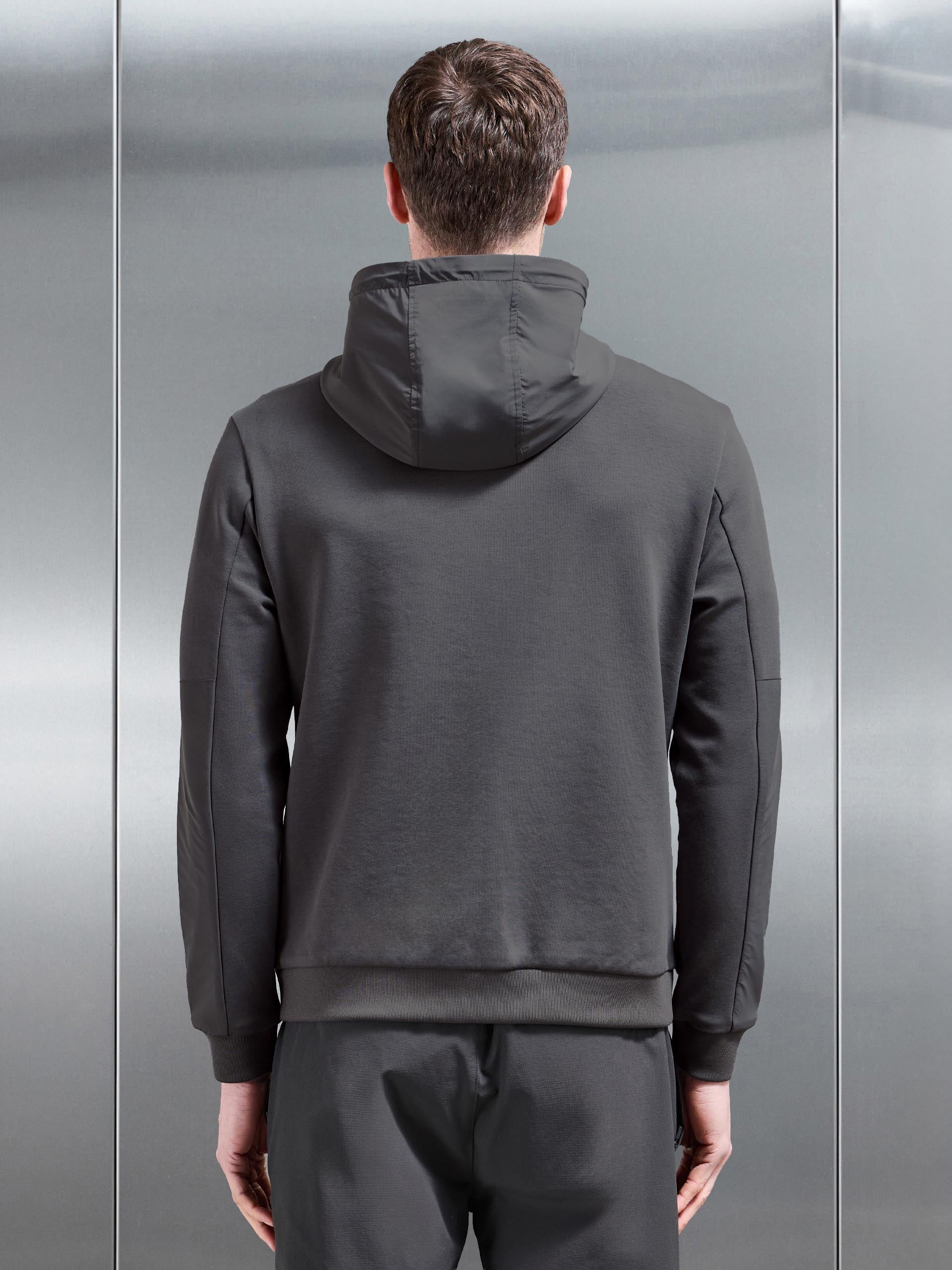 Mens Apex Hybrid Jersey Windbreaker in Grey