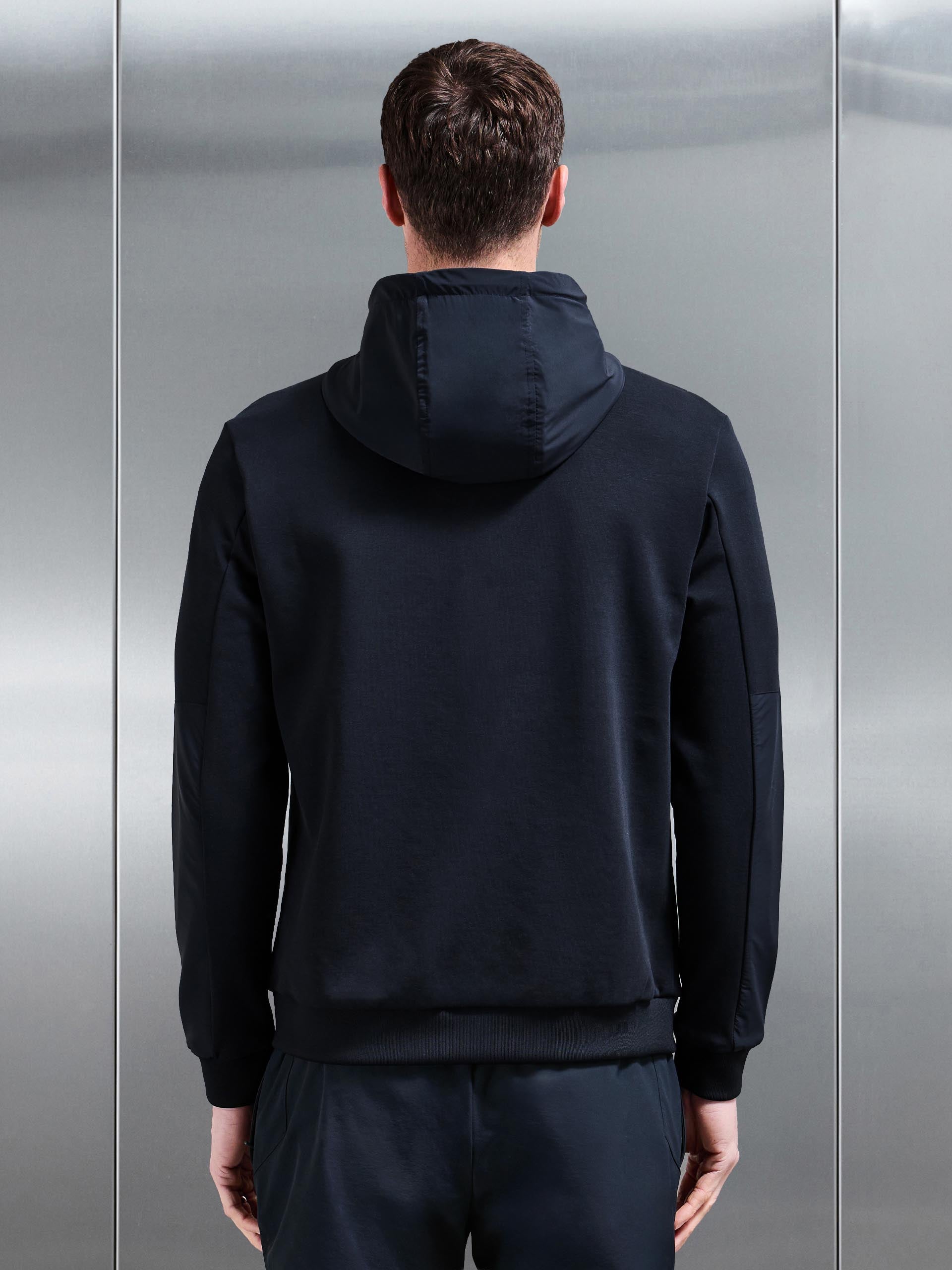 Mens Apex Hybrid Jersey Windbreaker in Navy