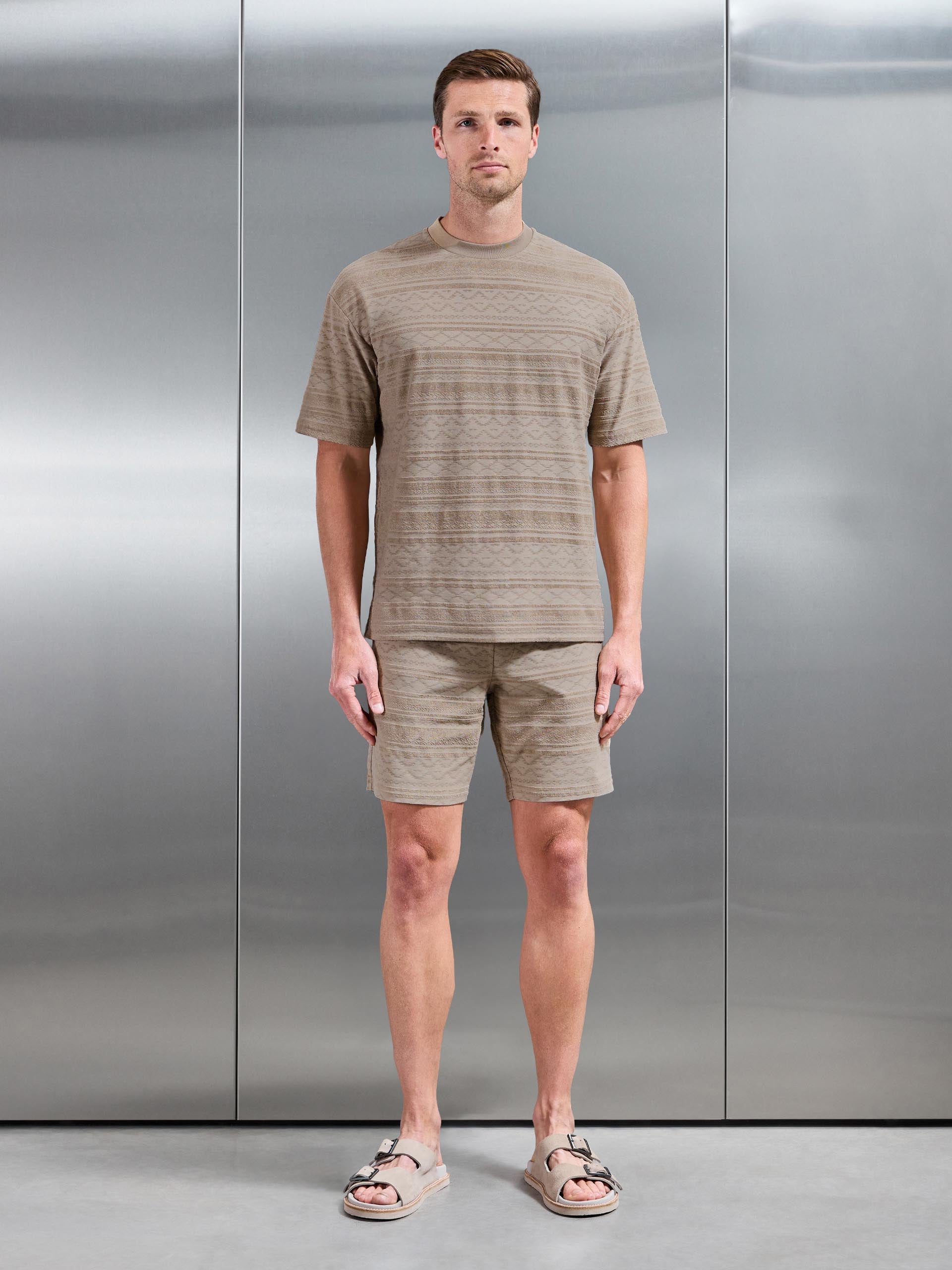 Mens Aztec 2.0 Relaxed Fit T-Shirt in Stone
