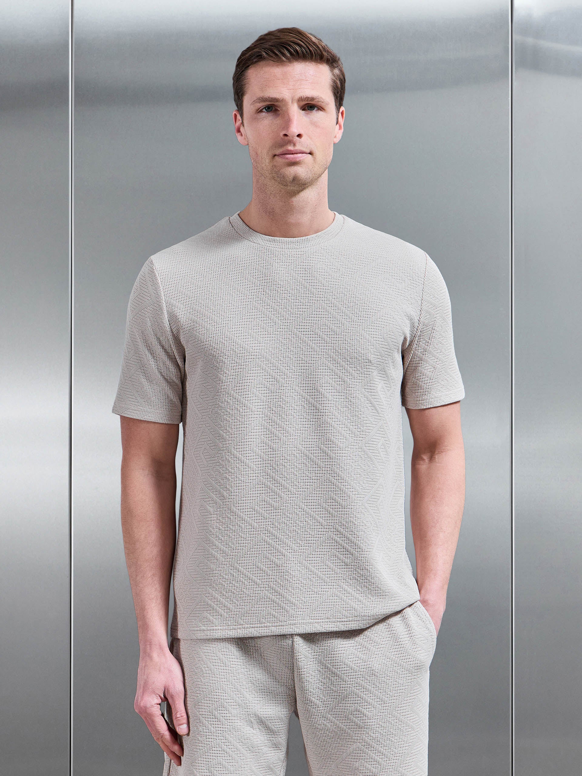 Mens Aztec T-Shirt in Stone
