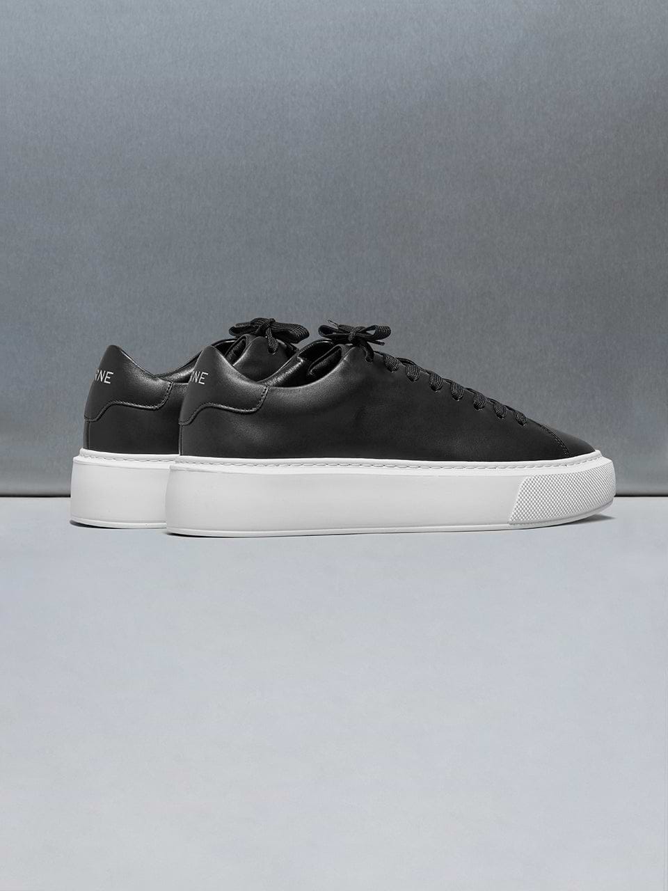 Basic Essential Leather Trainer in Black