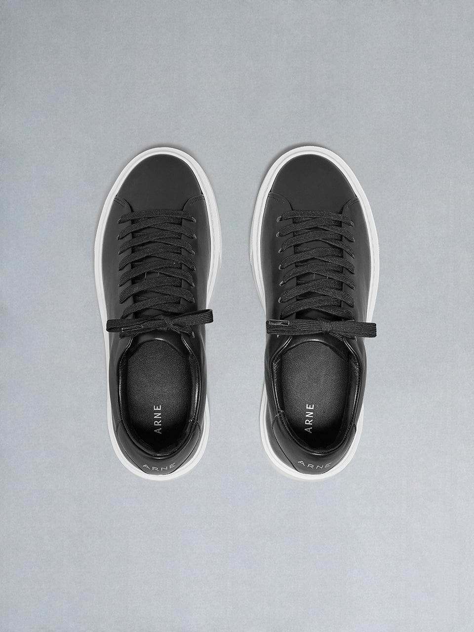 Basic Essential Leather Trainer in Black
