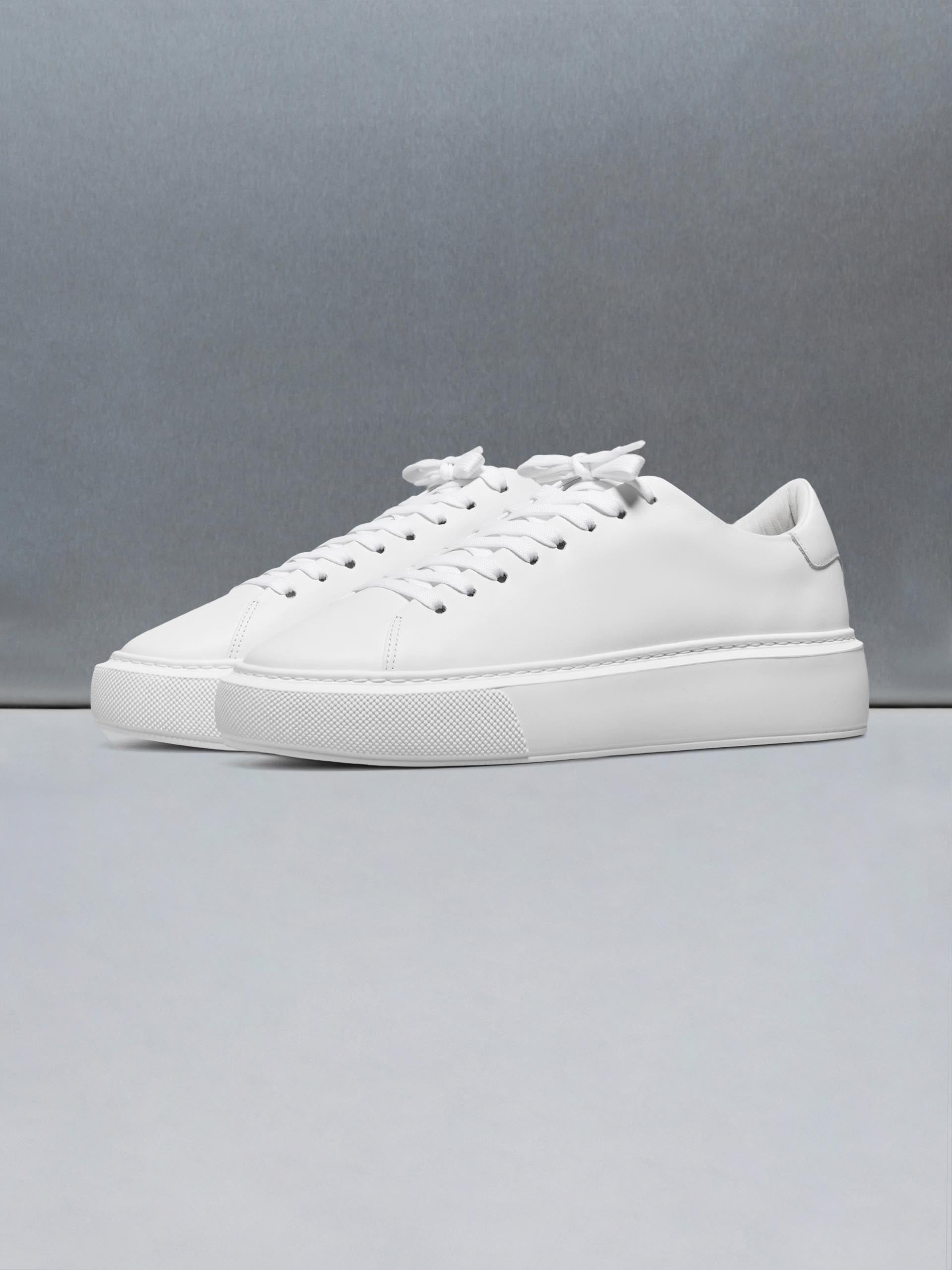 Mens Basic Essential Leather Trainer in White