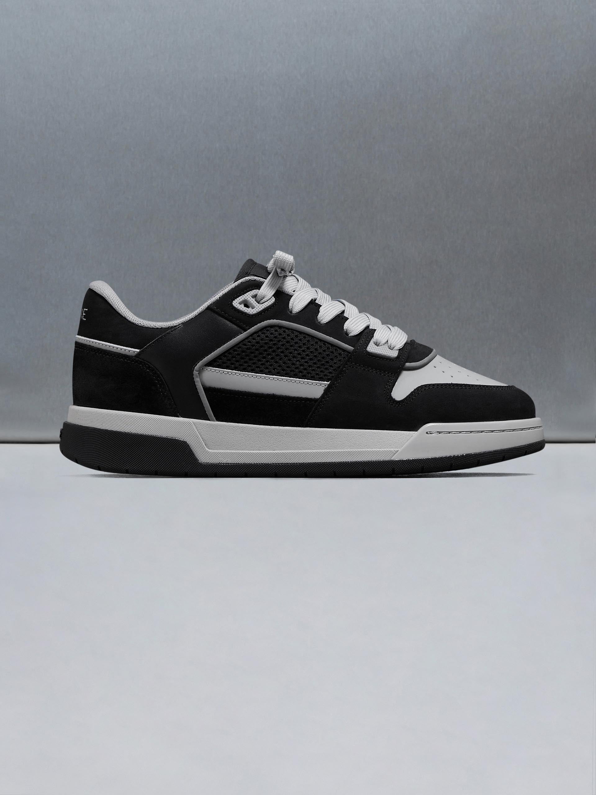 Mens Basket Trainer in Black Grey