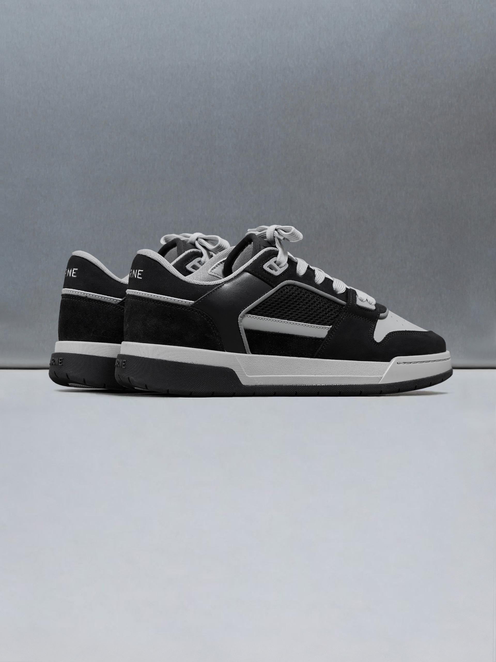 Mens Basket Trainer in Black Grey