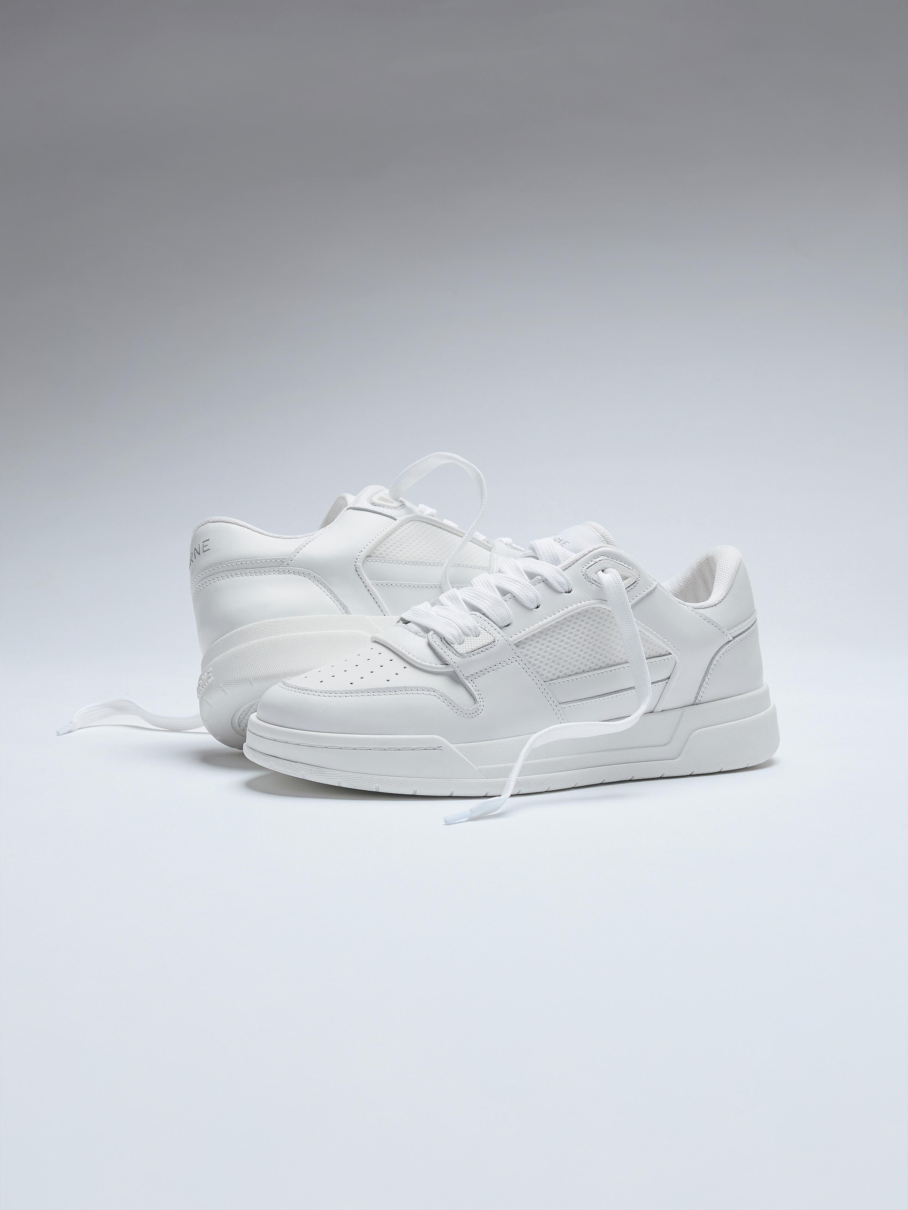 Mens Basket Trainer in Triple White