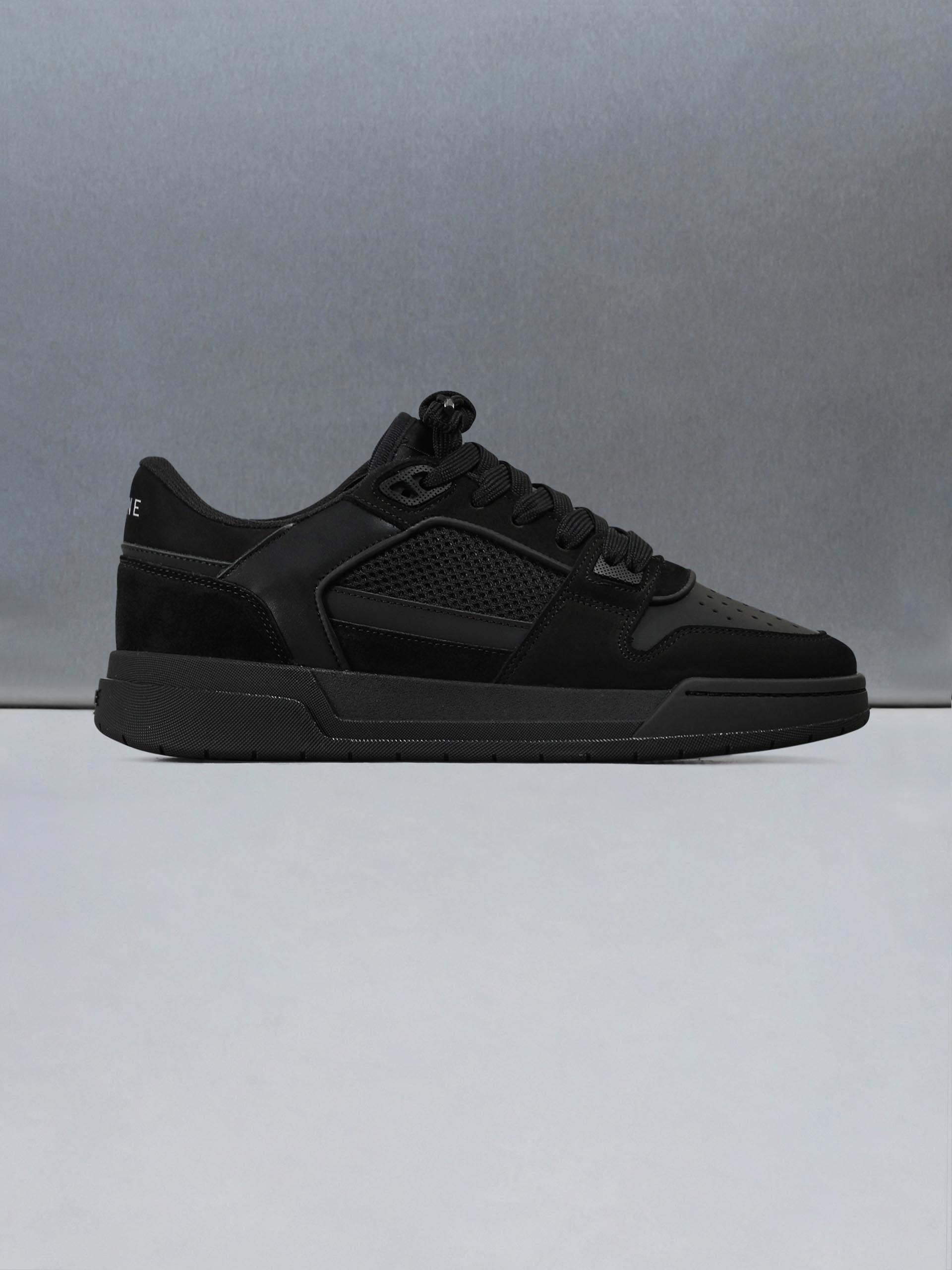 Mens Basket Trainer in Triple Black