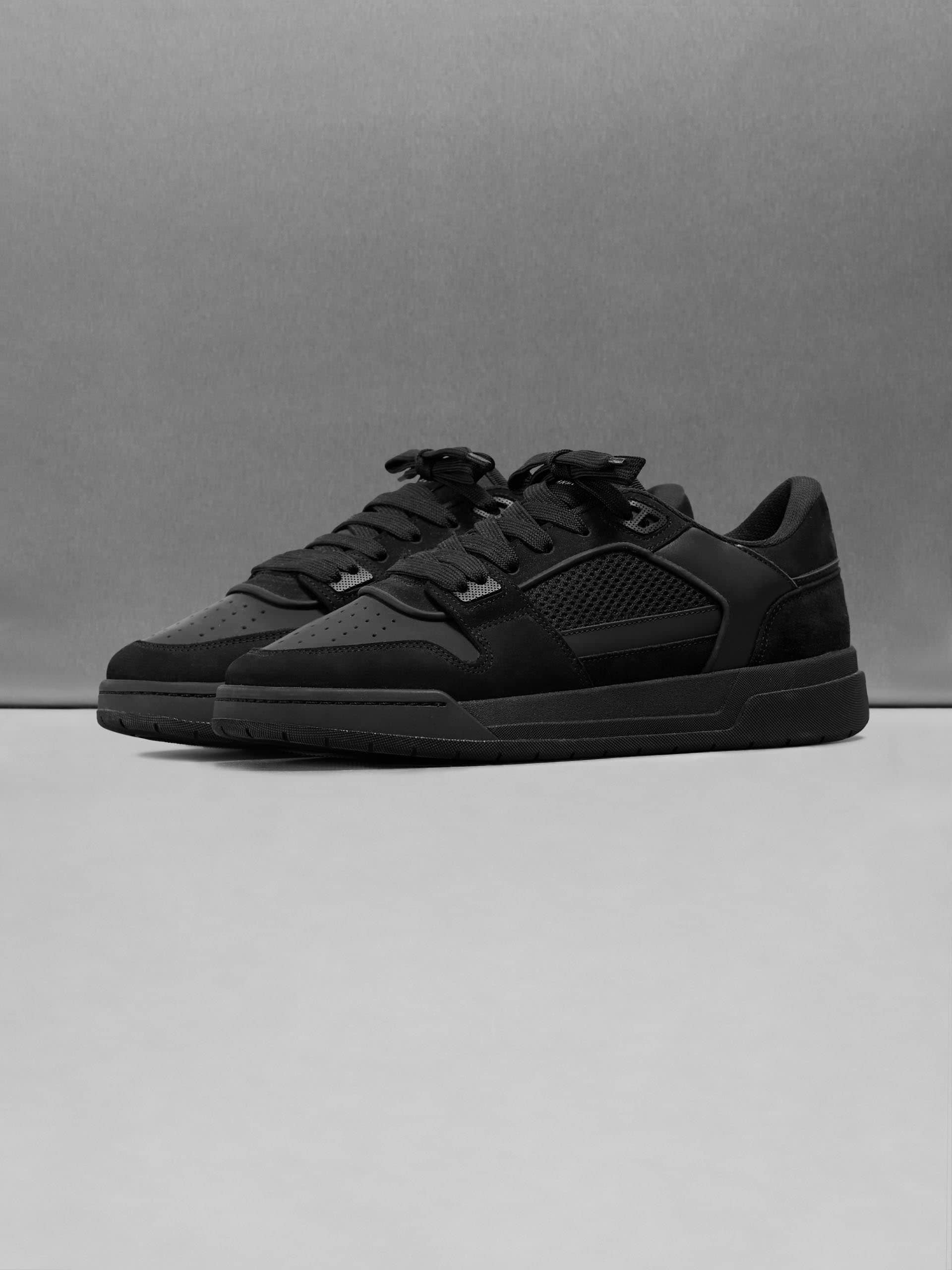 Mens Basket Trainer in Triple Black