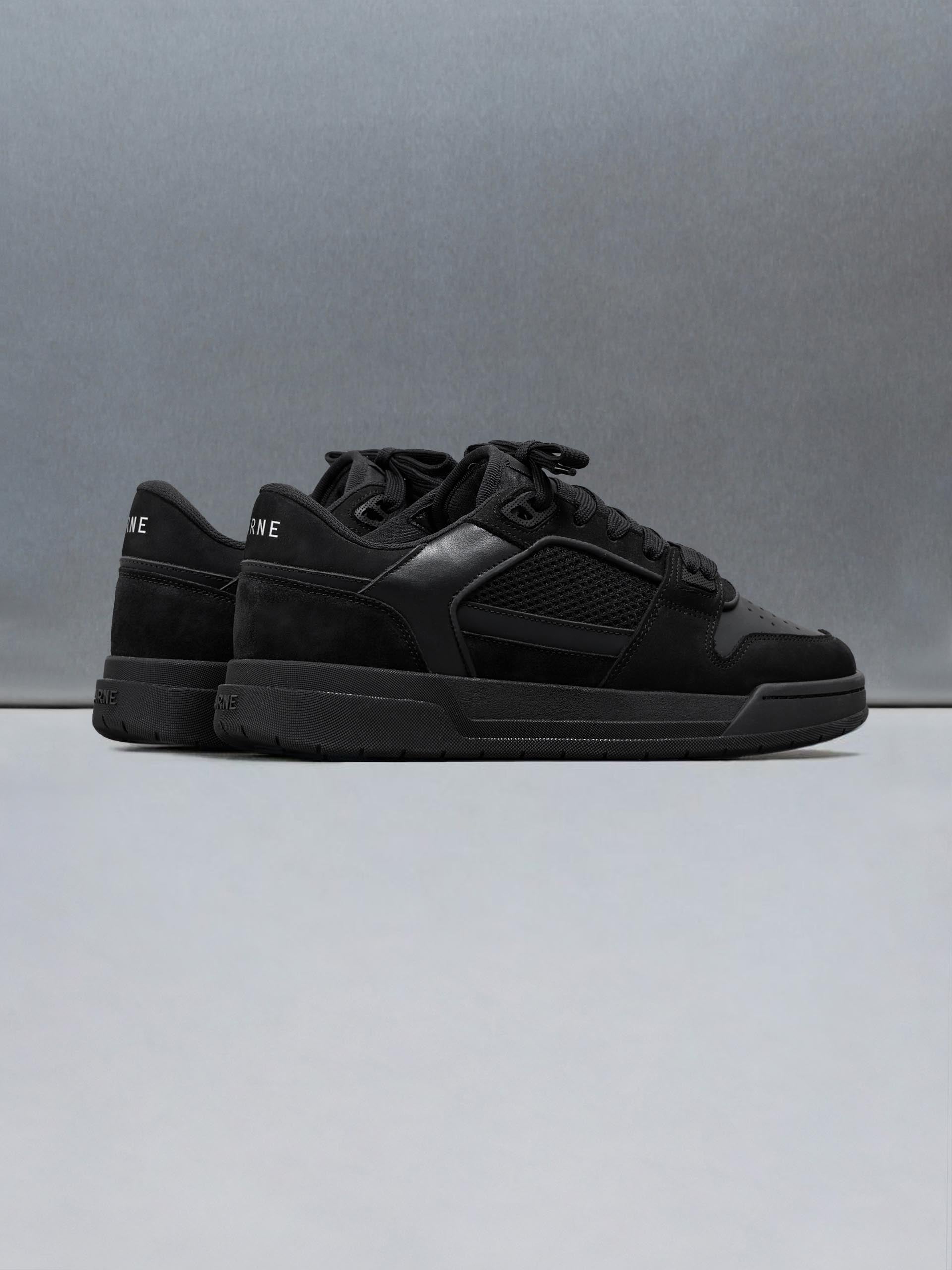 Mens Basket Trainer in Triple Black