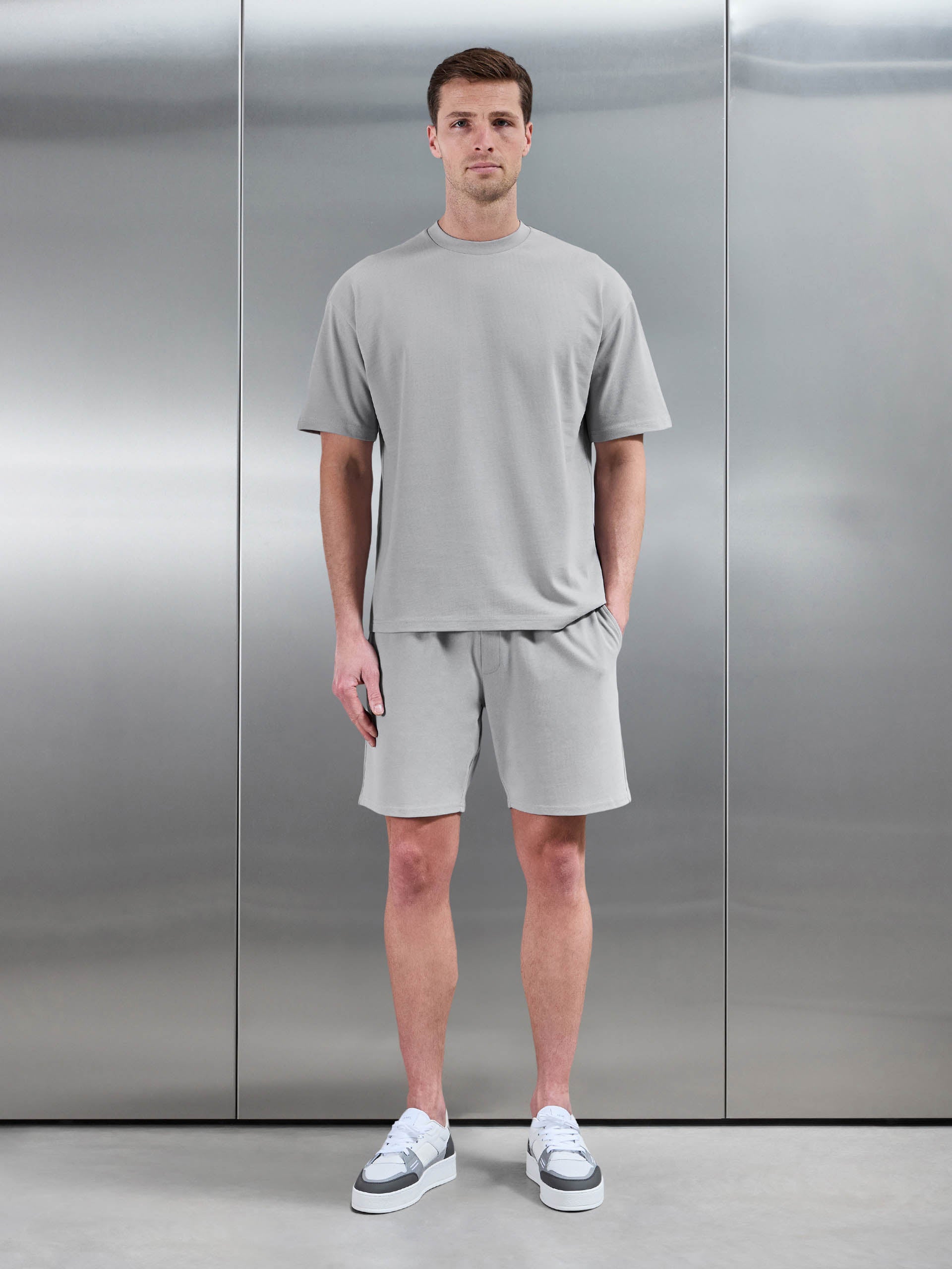 Mens Brushed Relaxed Short in Mid Grey